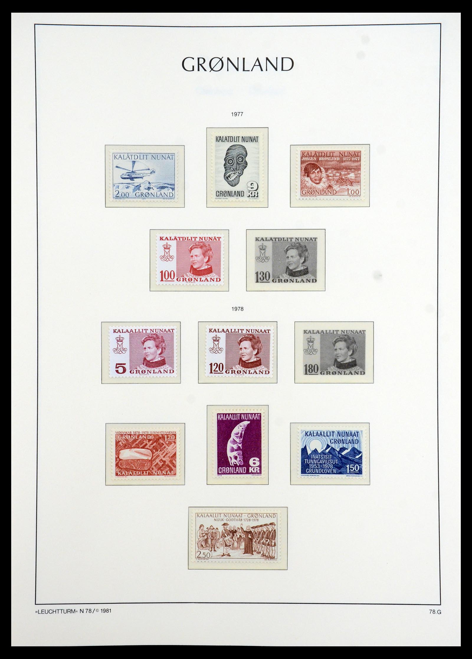 35351 016 - Postzegelverzameling 35351 Groenland 1911-1990.