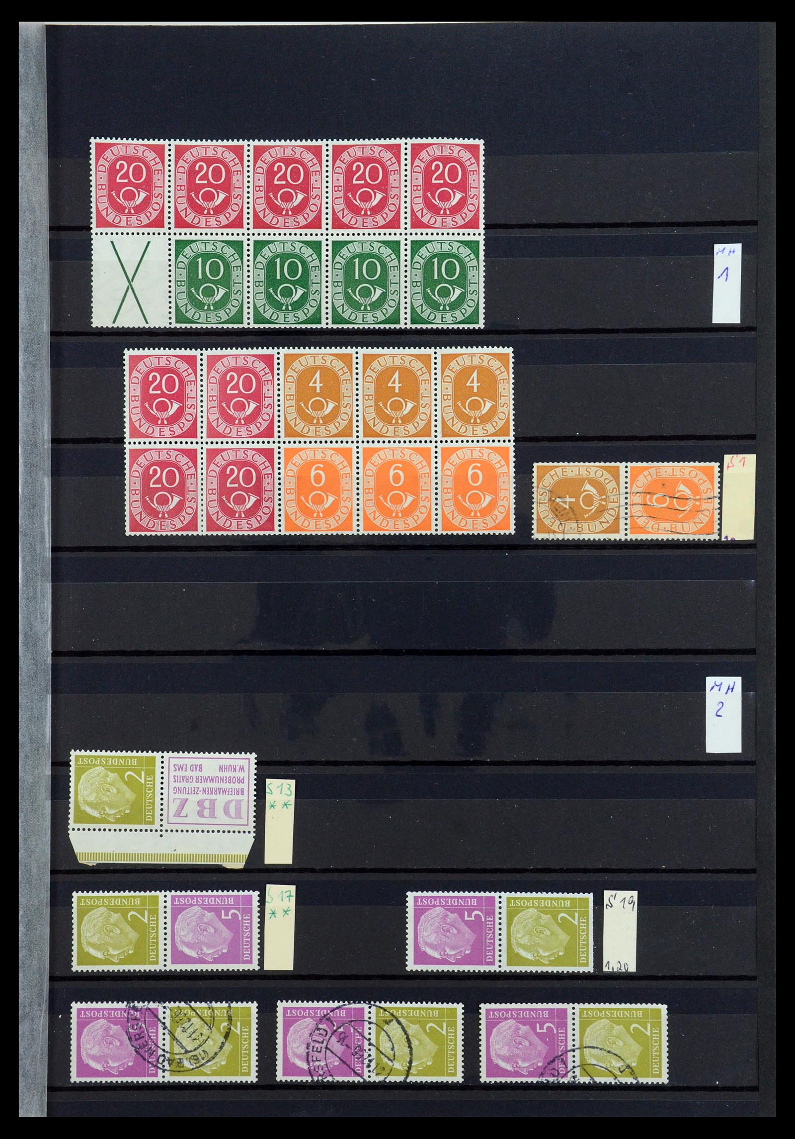 35356 001 - Stamp Collection 35356 Bundespost stamp booklets and combinations 1951-2