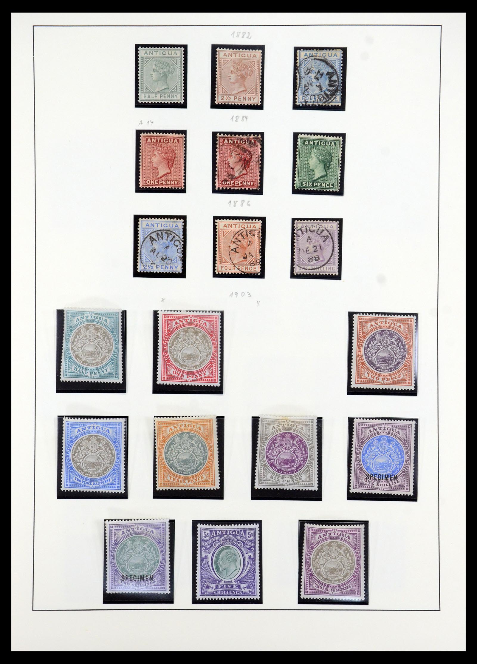 35357 002 - Postzegelverzameling 35357 Antigua 1863-1966.