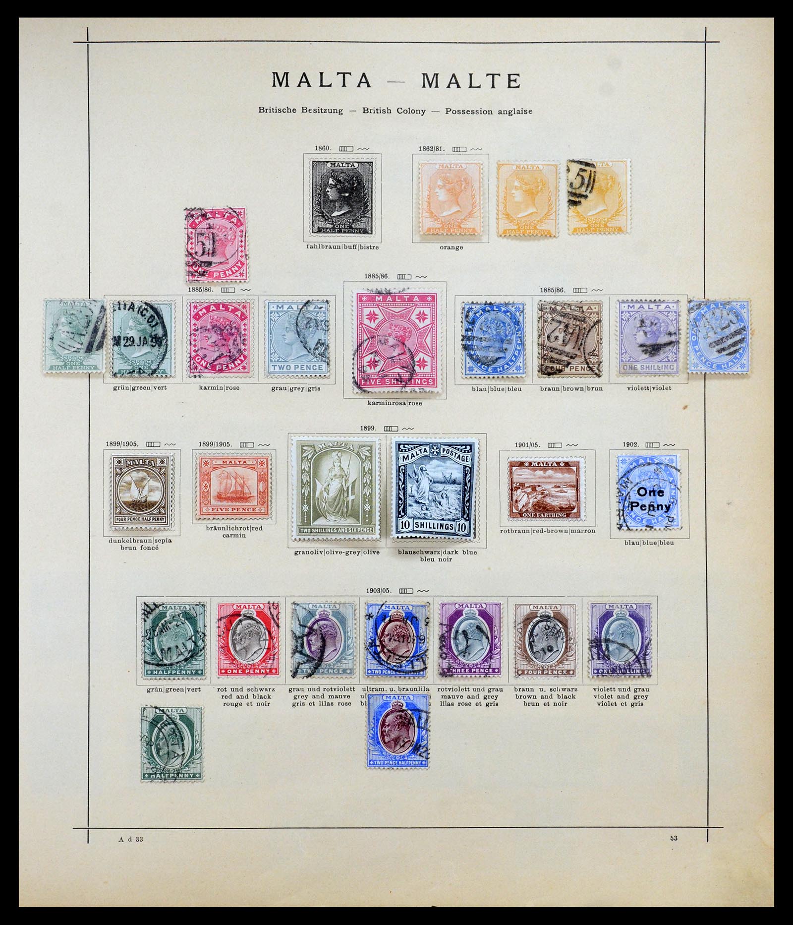 35368 001 - Stamp Collection 35368 Malta 1862-1940.
