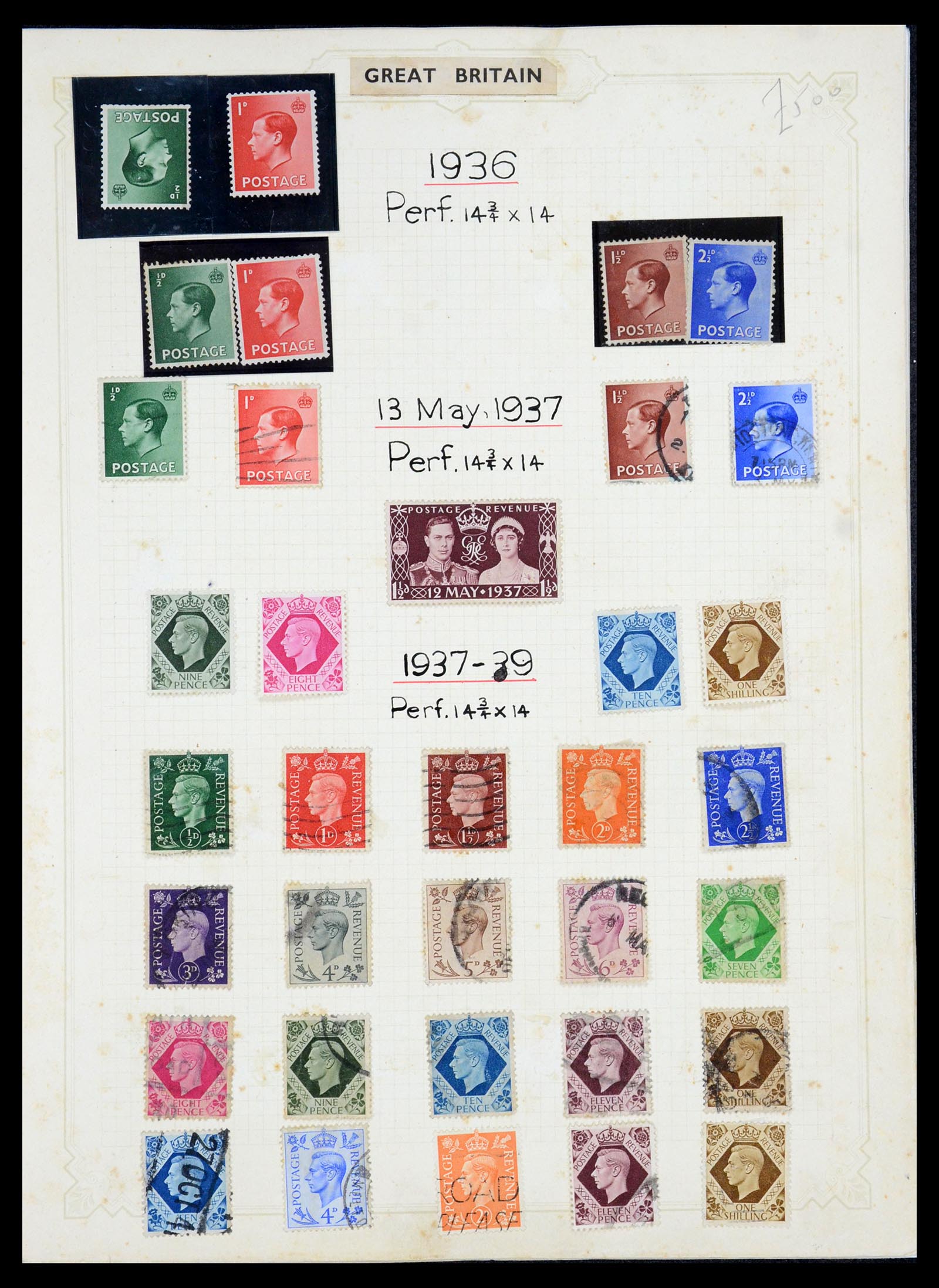 35372 001 - Postzegelverzameling 35372 Engeland en koloniën 1936-1952.
