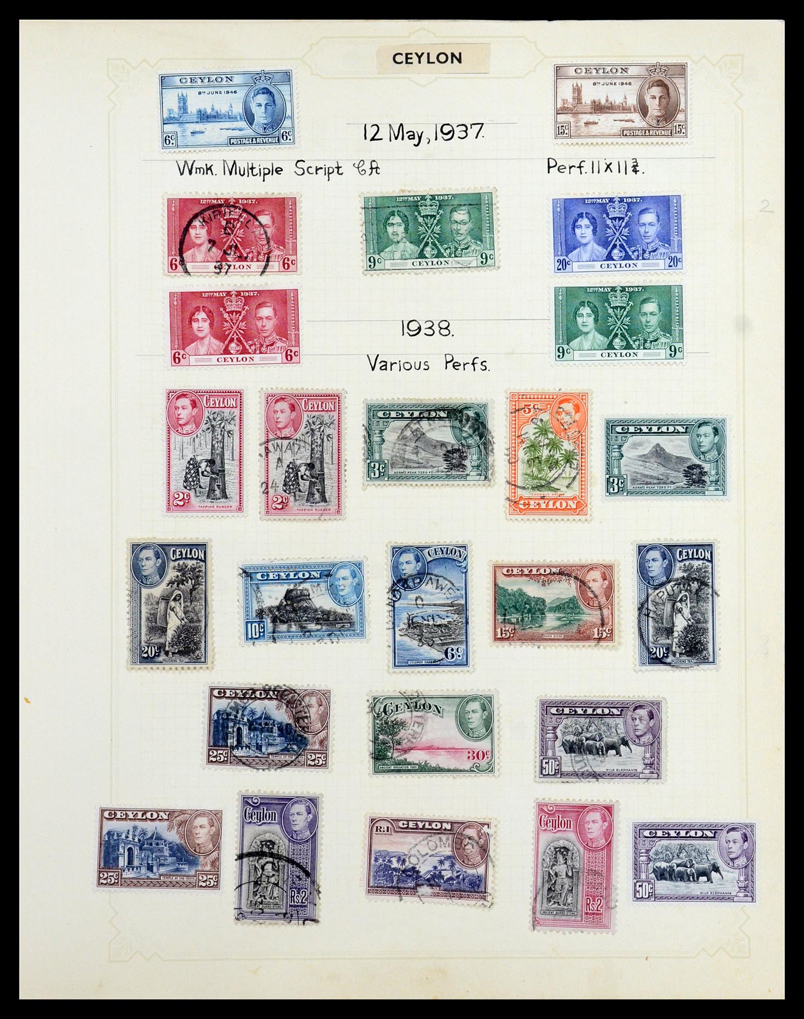35372 051 - Postzegelverzameling 35372 Engeland en koloniën 1936-1952.