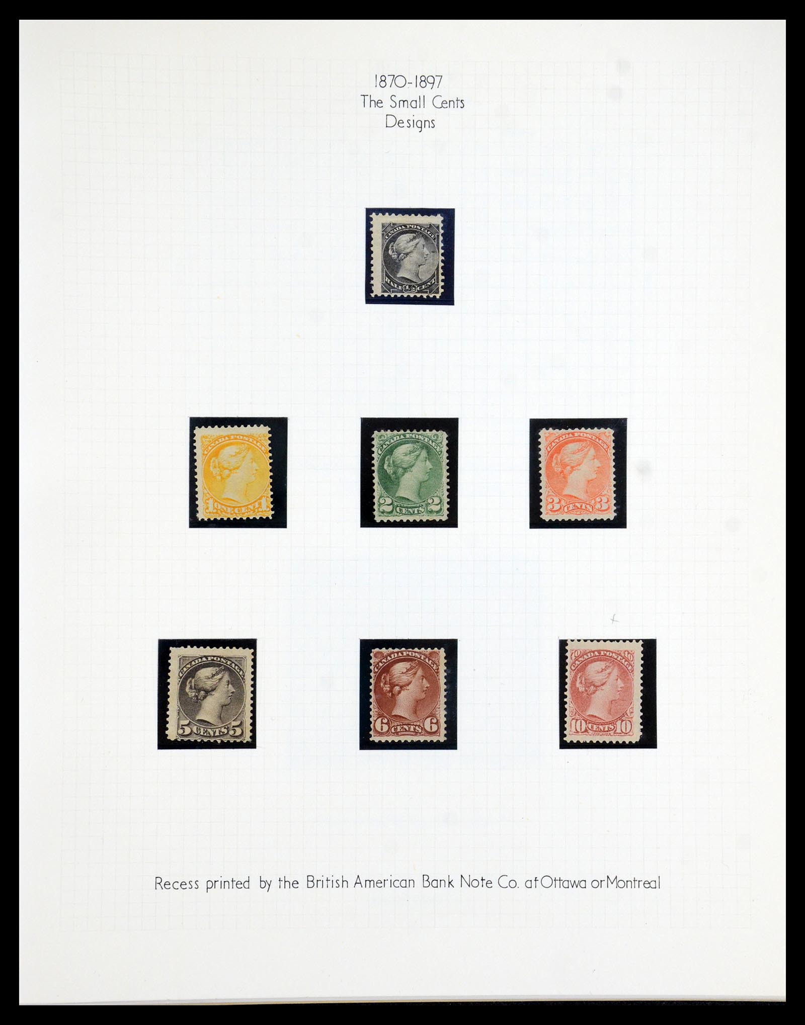 35375 001 - Postzegelverzameling 35375 Canada koninginnekopjes 1868-1893.