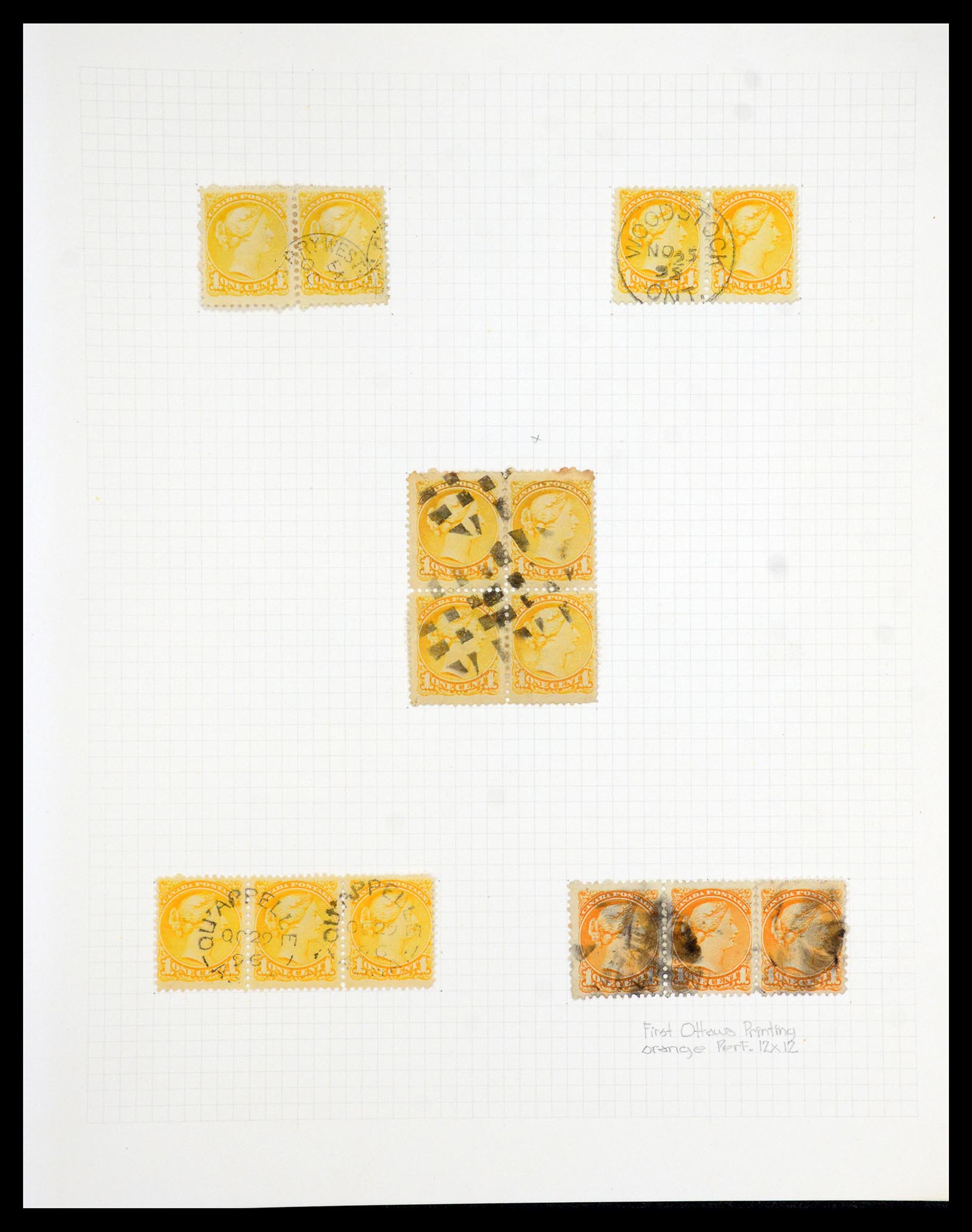 35375 007 - Postzegelverzameling 35375 Canada koninginnekopjes 1868-1893.