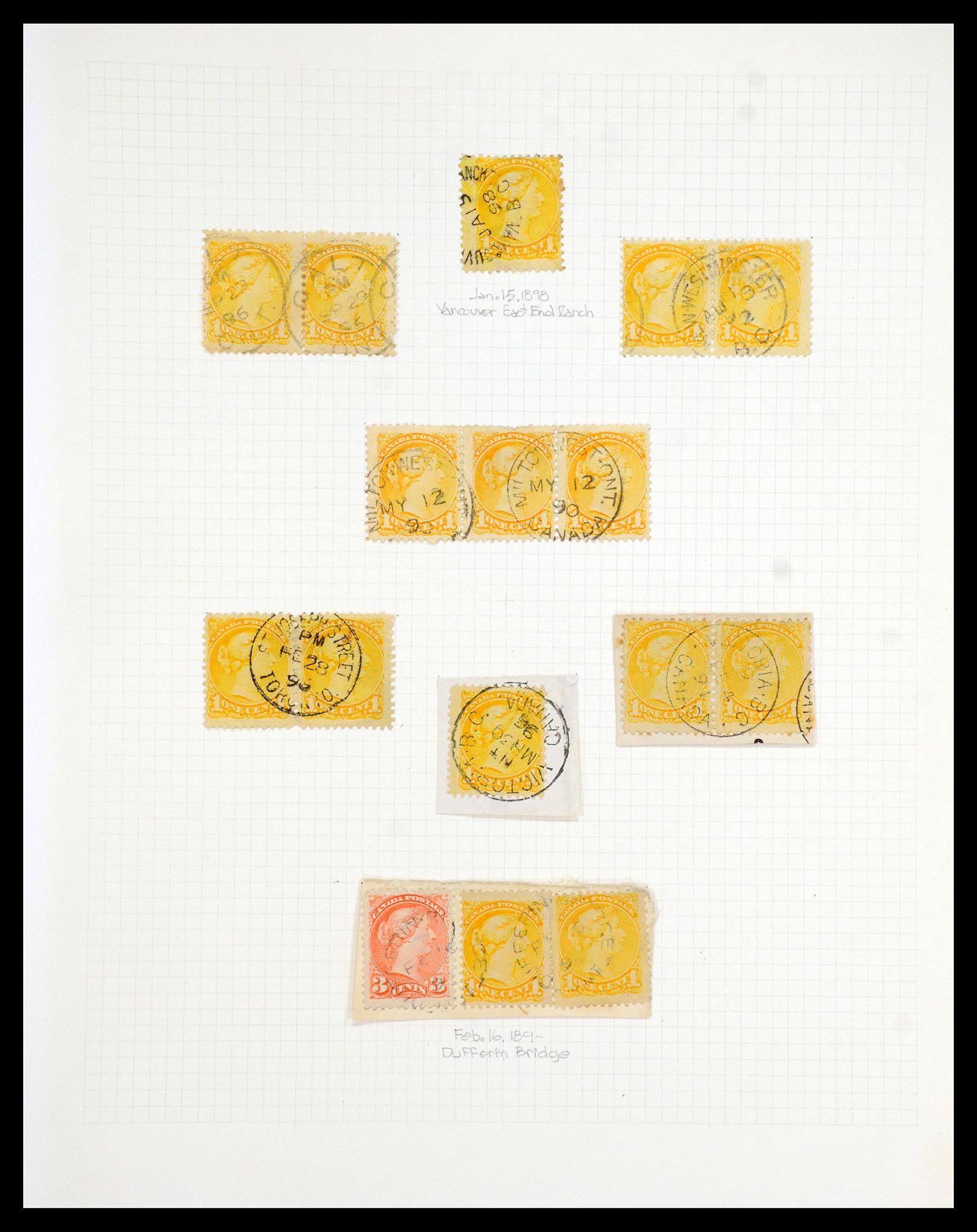 35375 008 - Postzegelverzameling 35375 Canada koninginnekopjes 1868-1893.