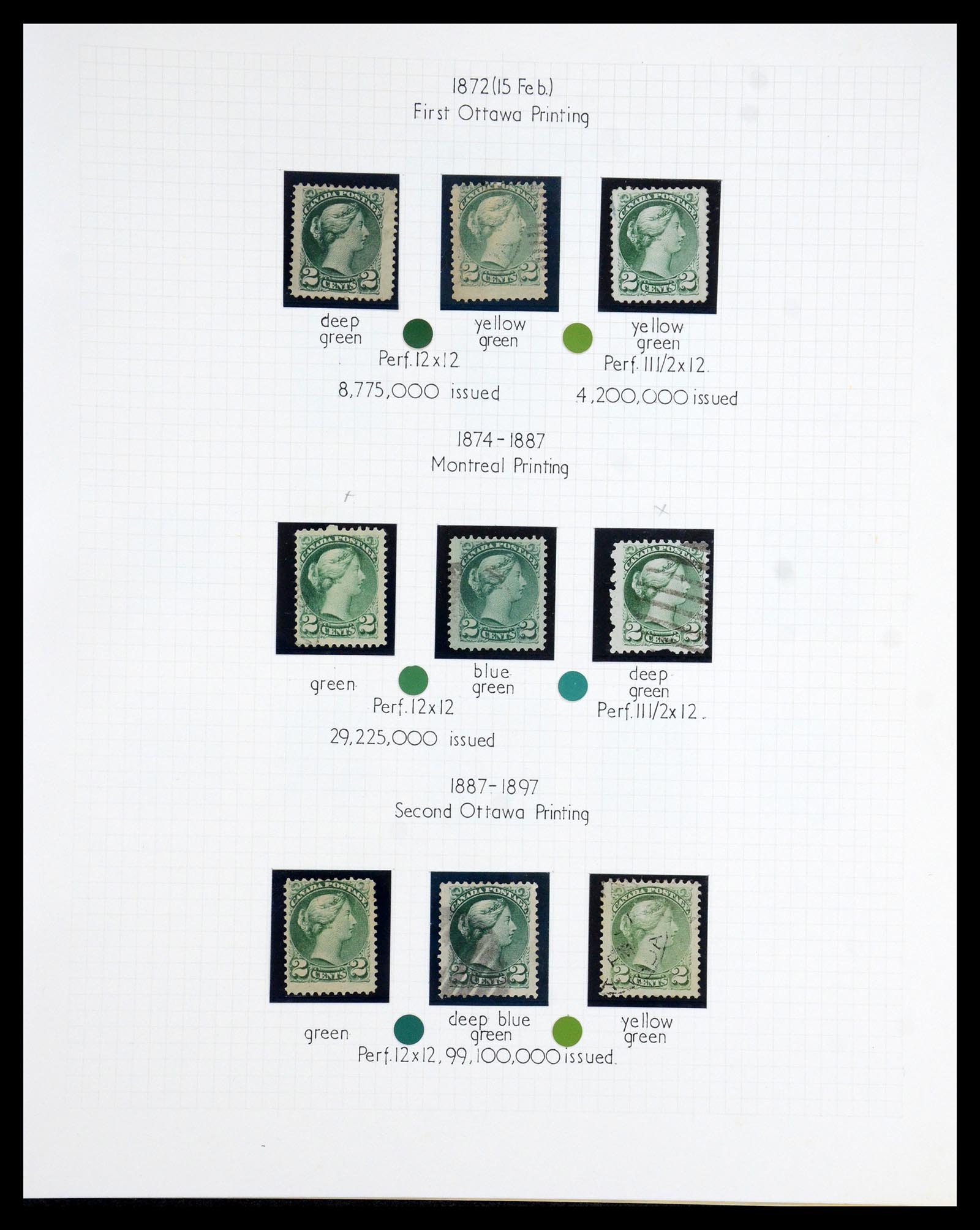 35375 010 - Postzegelverzameling 35375 Canada koninginnekopjes 1868-1893.