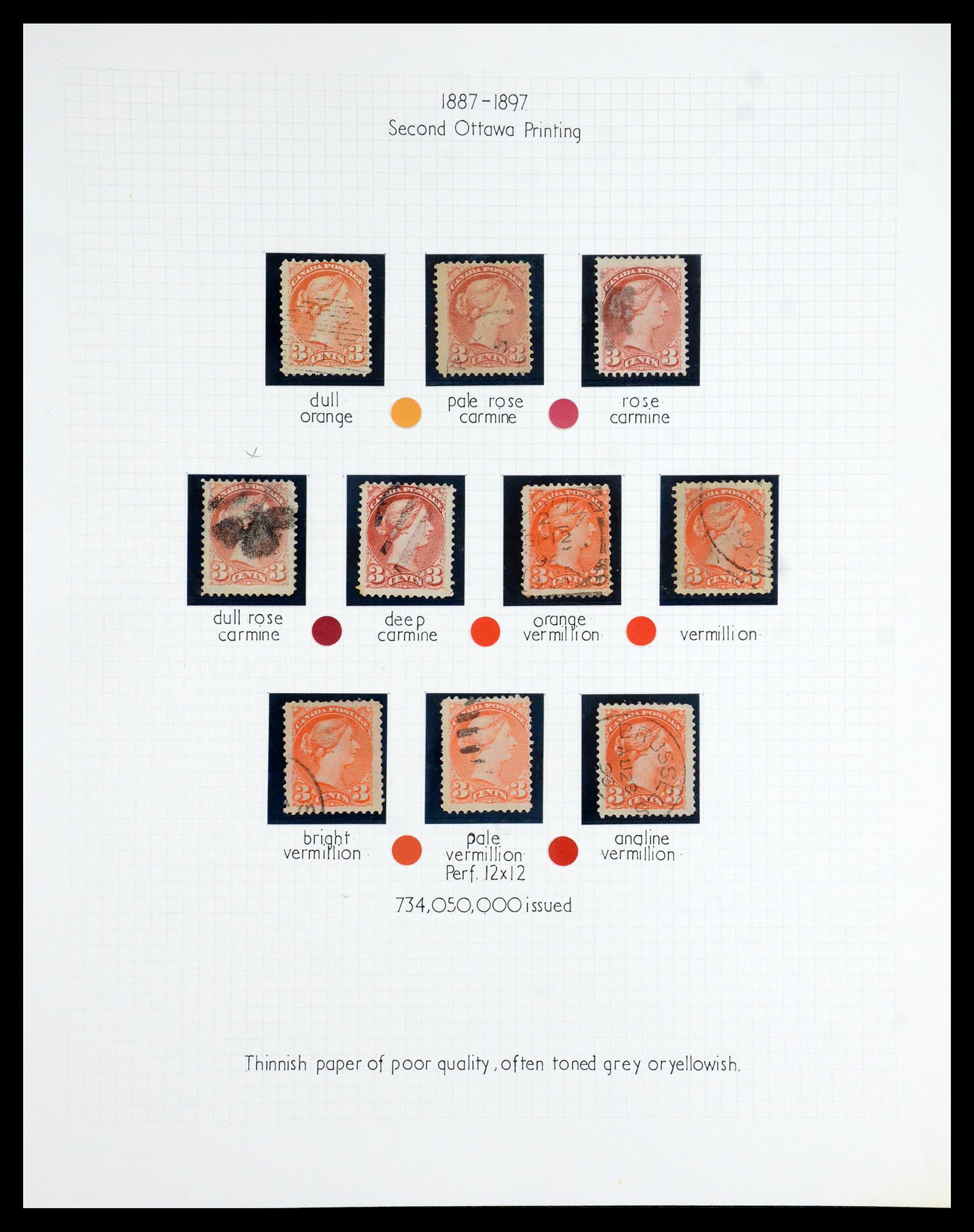 35375 015 - Postzegelverzameling 35375 Canada koninginnekopjes 1868-1893.