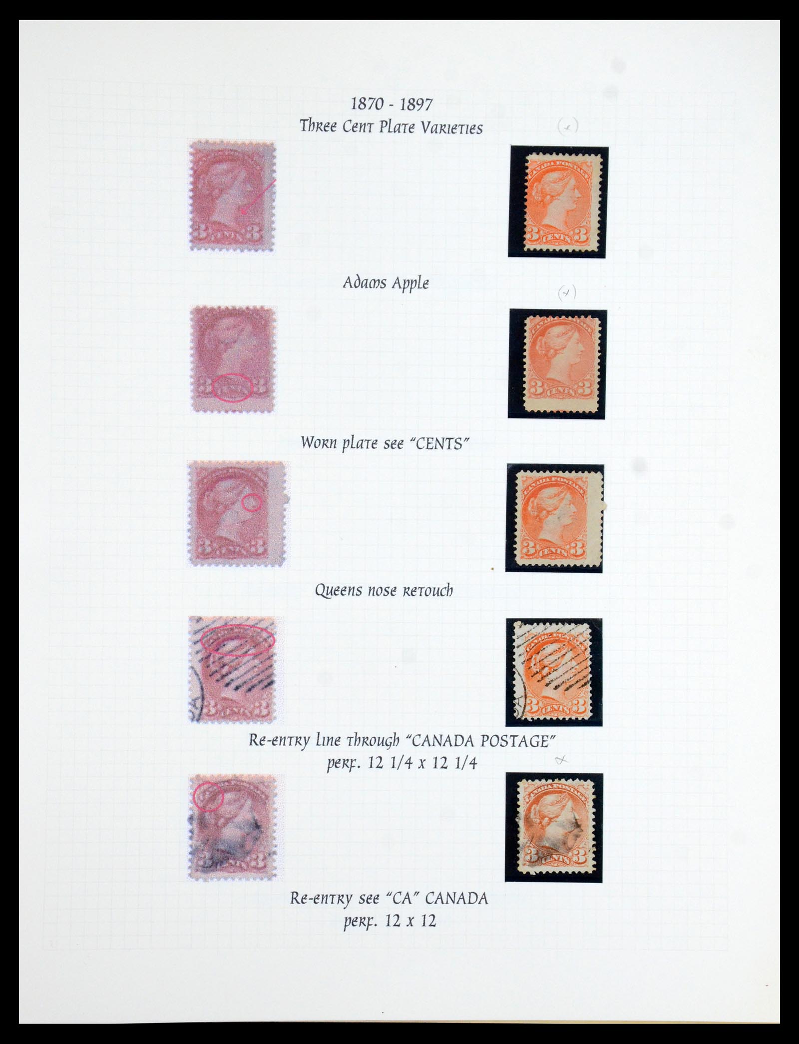 35375 016 - Stamp Collection 35375 Canada Queen heads 1868-1893.