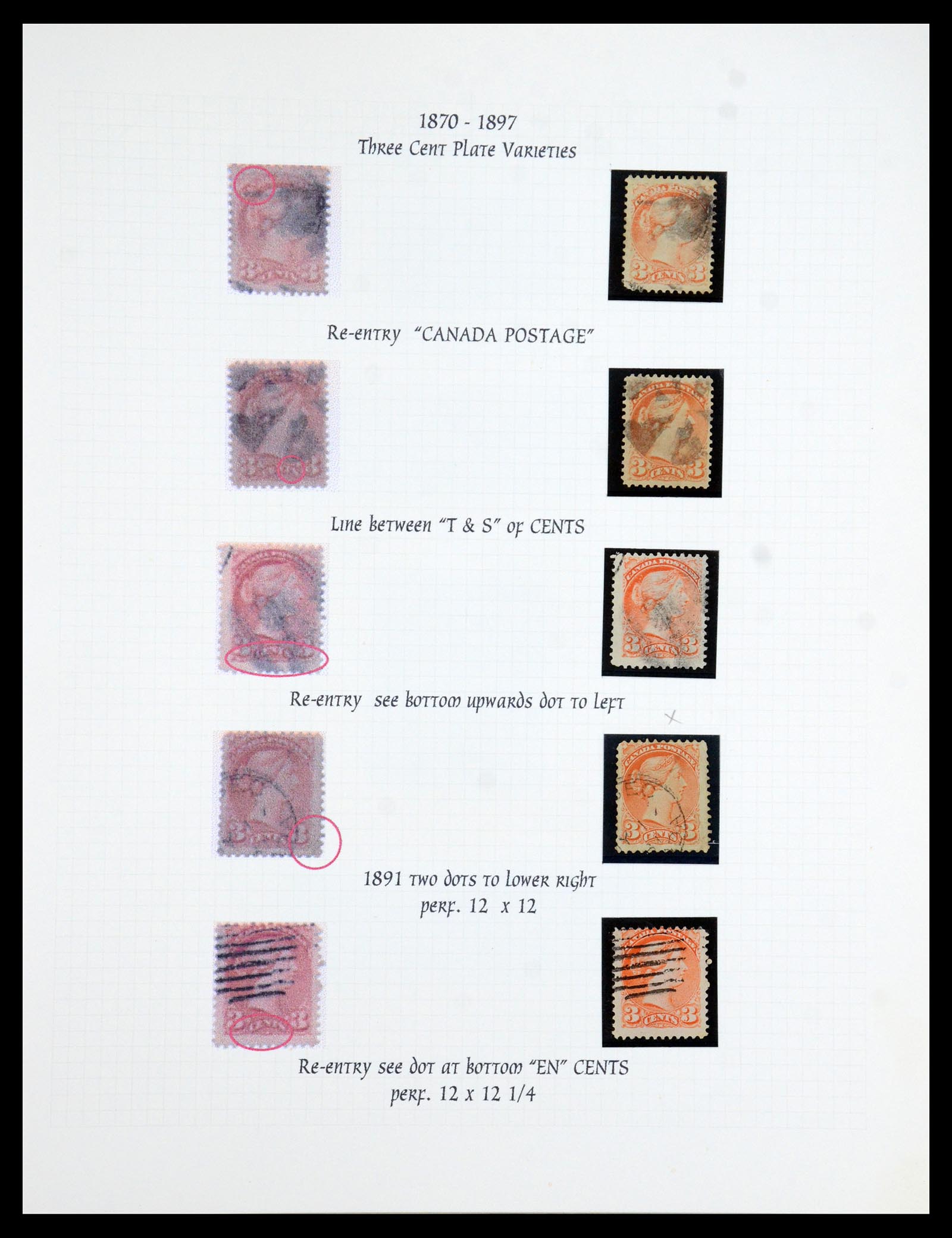 35375 017 - Stamp Collection 35375 Canada Queen heads 1868-1893.