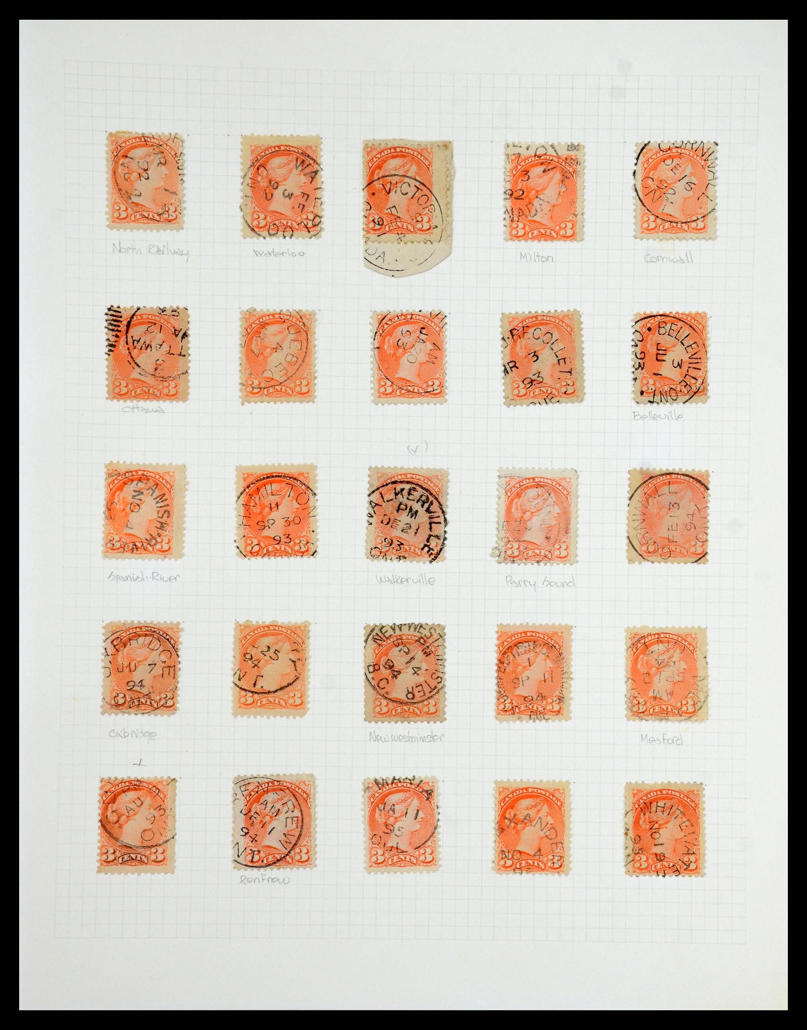 35375 021 - Postzegelverzameling 35375 Canada koninginnekopjes 1868-1893.