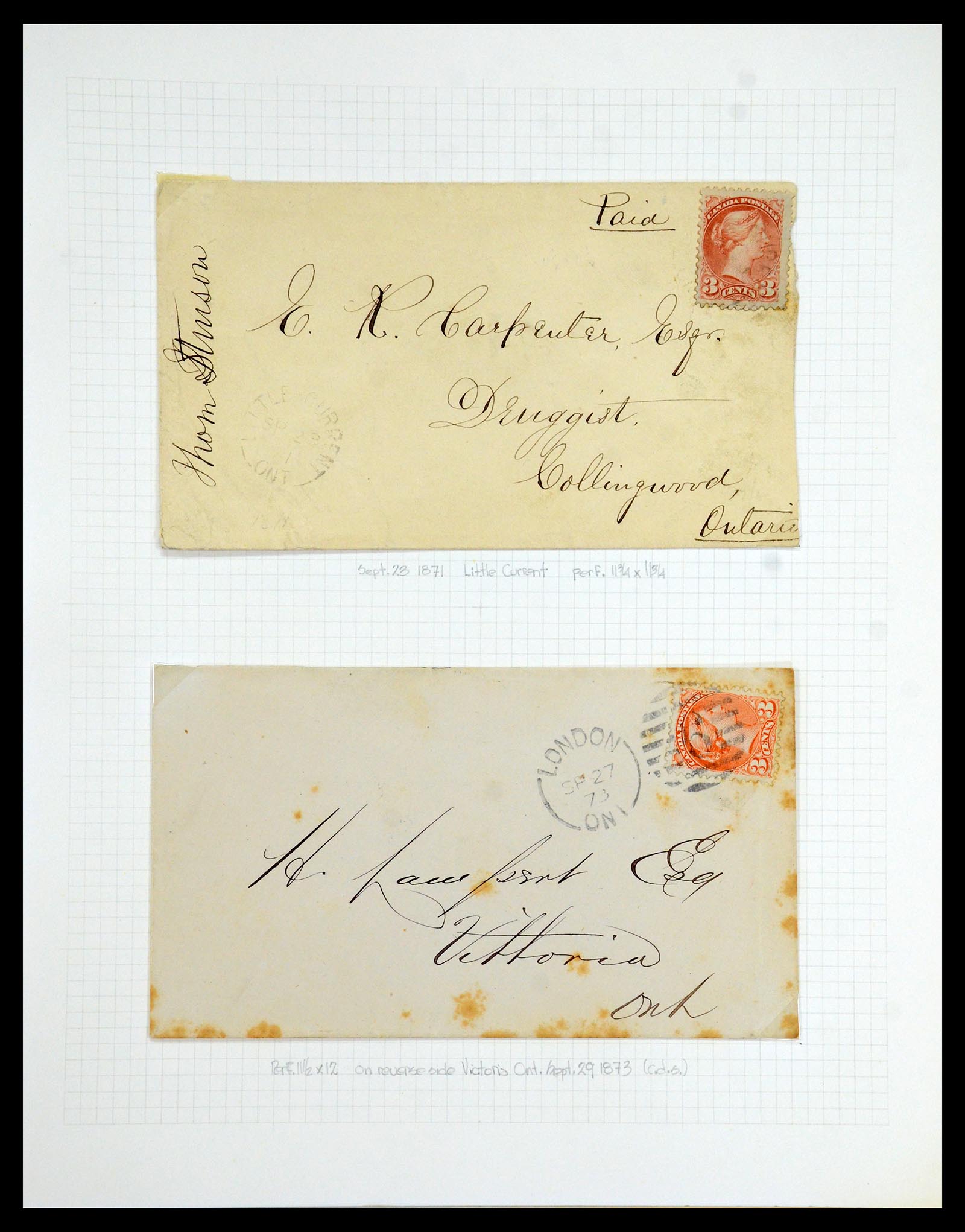 35375 024 - Postzegelverzameling 35375 Canada koninginnekopjes 1868-1893.