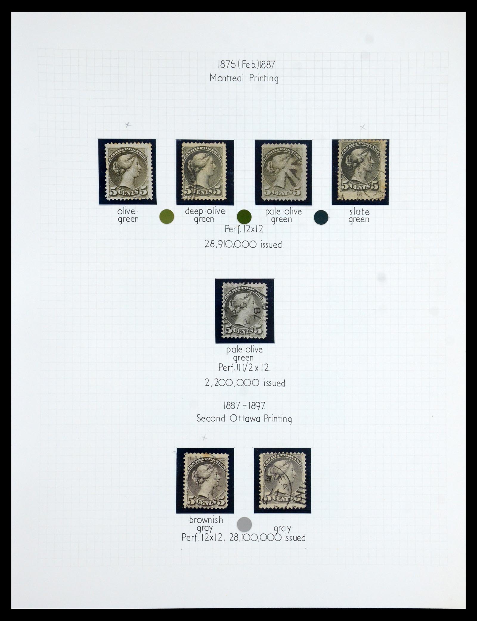 35375 026 - Stamp Collection 35375 Canada Queen heads 1868-1893.