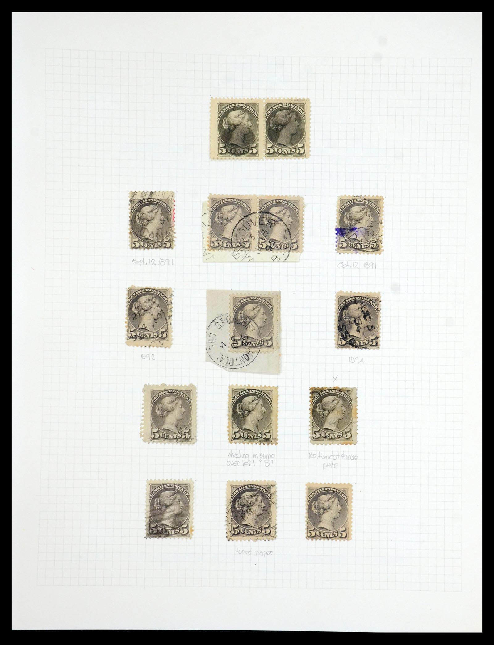 35375 027 - Postzegelverzameling 35375 Canada koninginnekopjes 1868-1893.