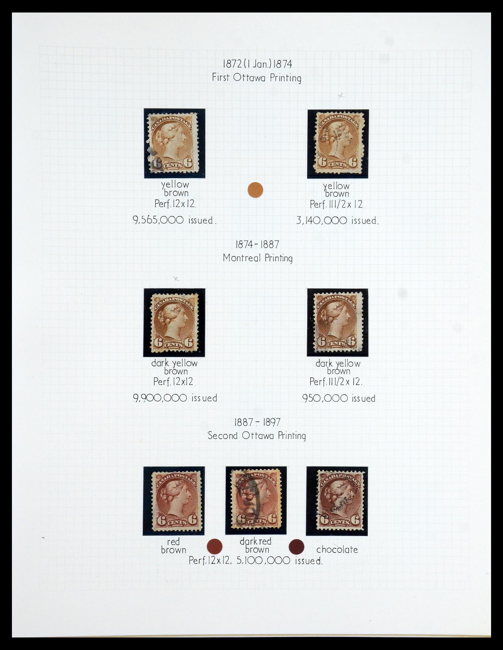 35375 028 - Postzegelverzameling 35375 Canada koninginnekopjes 1868-1893.
