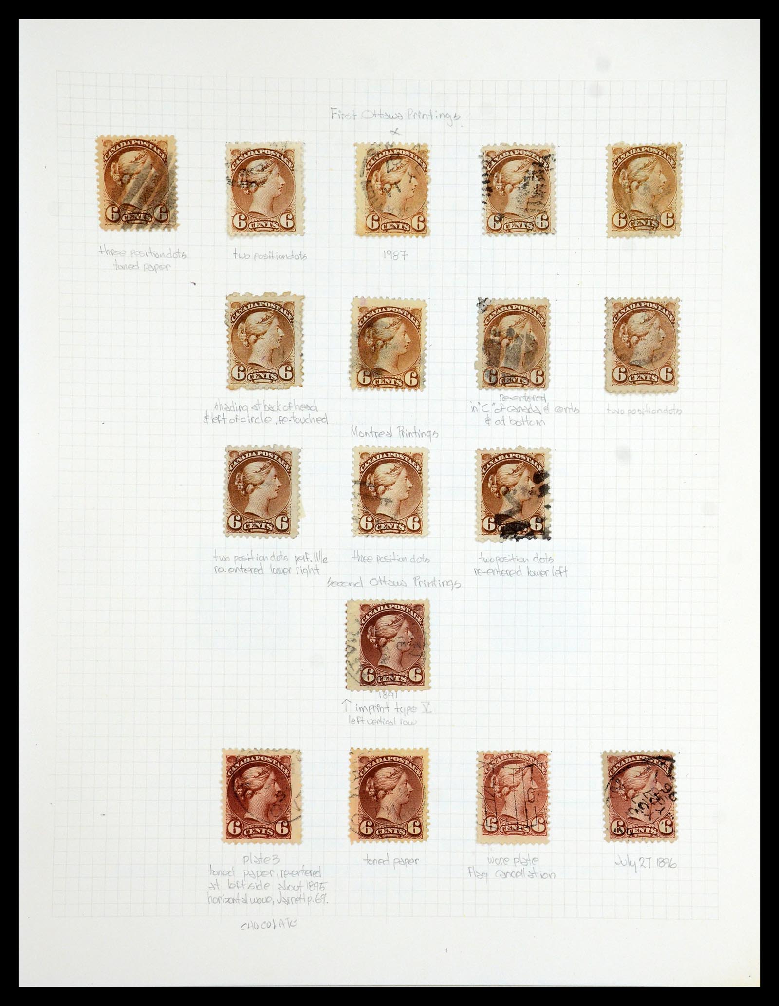 35375 029 - Postzegelverzameling 35375 Canada koninginnekopjes 1868-1893.
