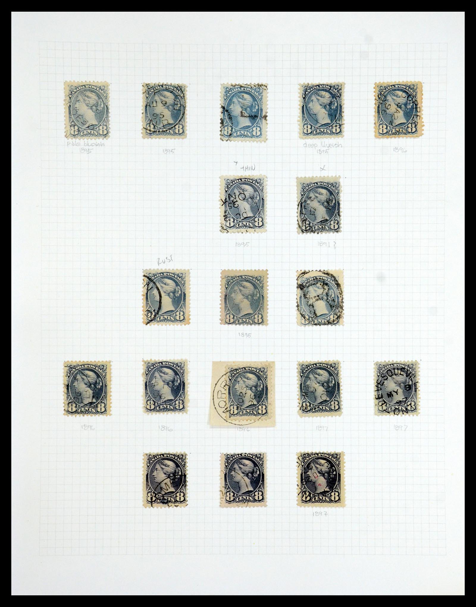 35375 034 - Postzegelverzameling 35375 Canada koninginnekopjes 1868-1893.
