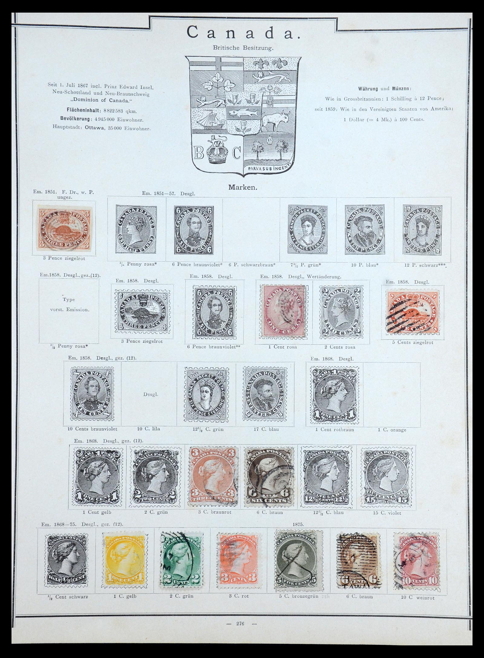 35375 159 - Postzegelverzameling 35375 Canada koninginnekopjes 1868-1893.