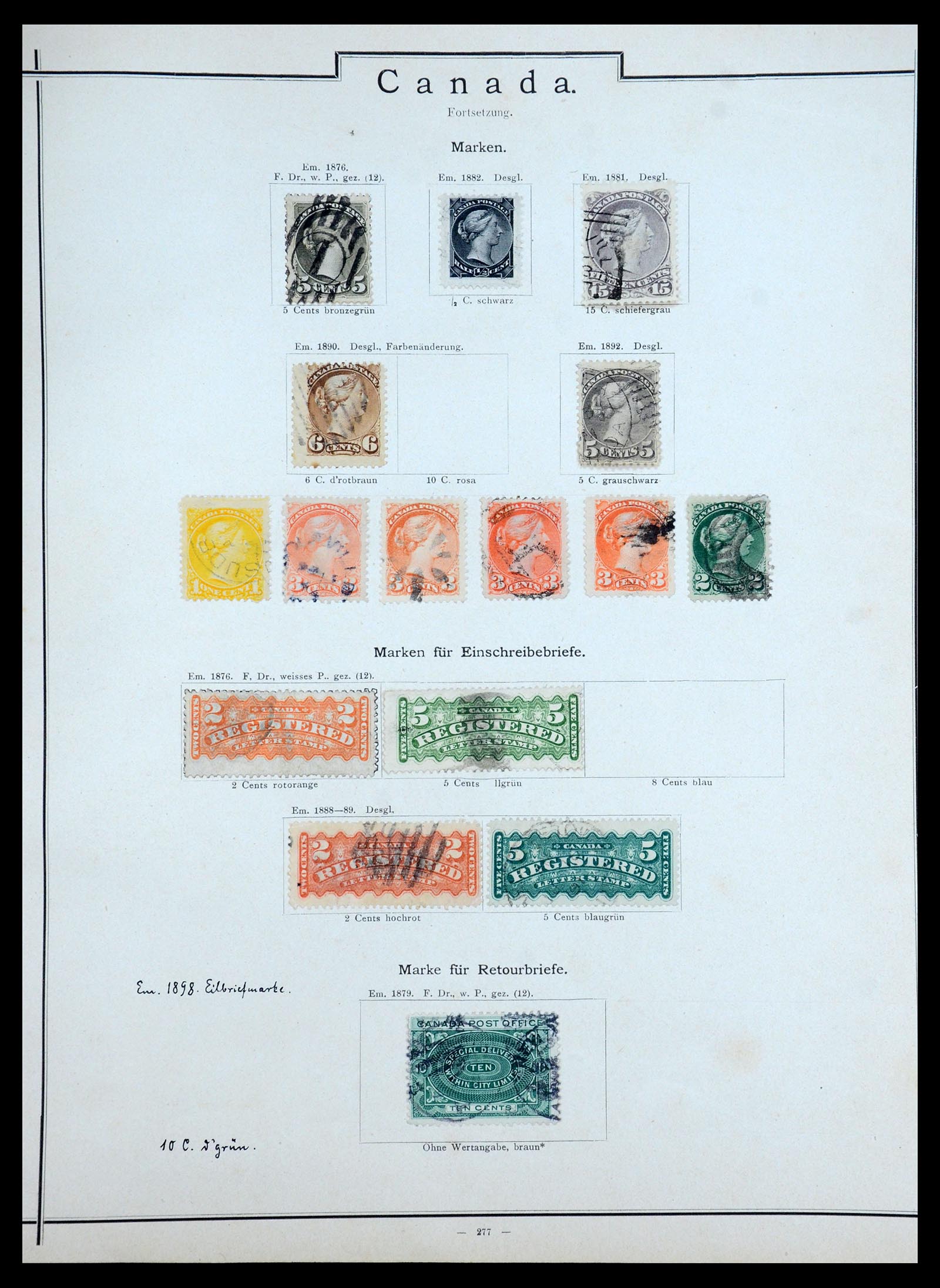 35375 160 - Postzegelverzameling 35375 Canada koninginnekopjes 1868-1893.