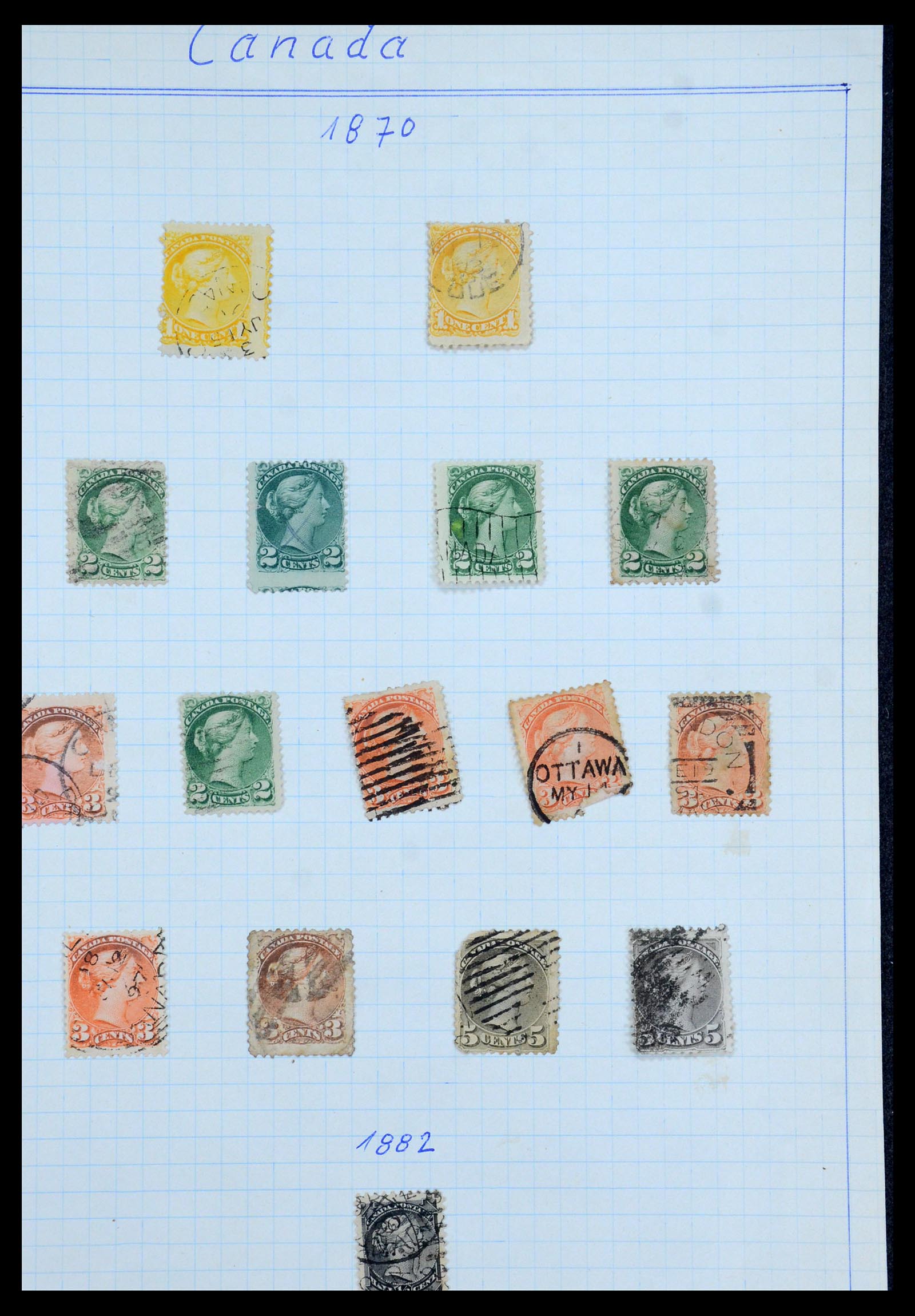 35375 161 - Postzegelverzameling 35375 Canada koninginnekopjes 1868-1893.