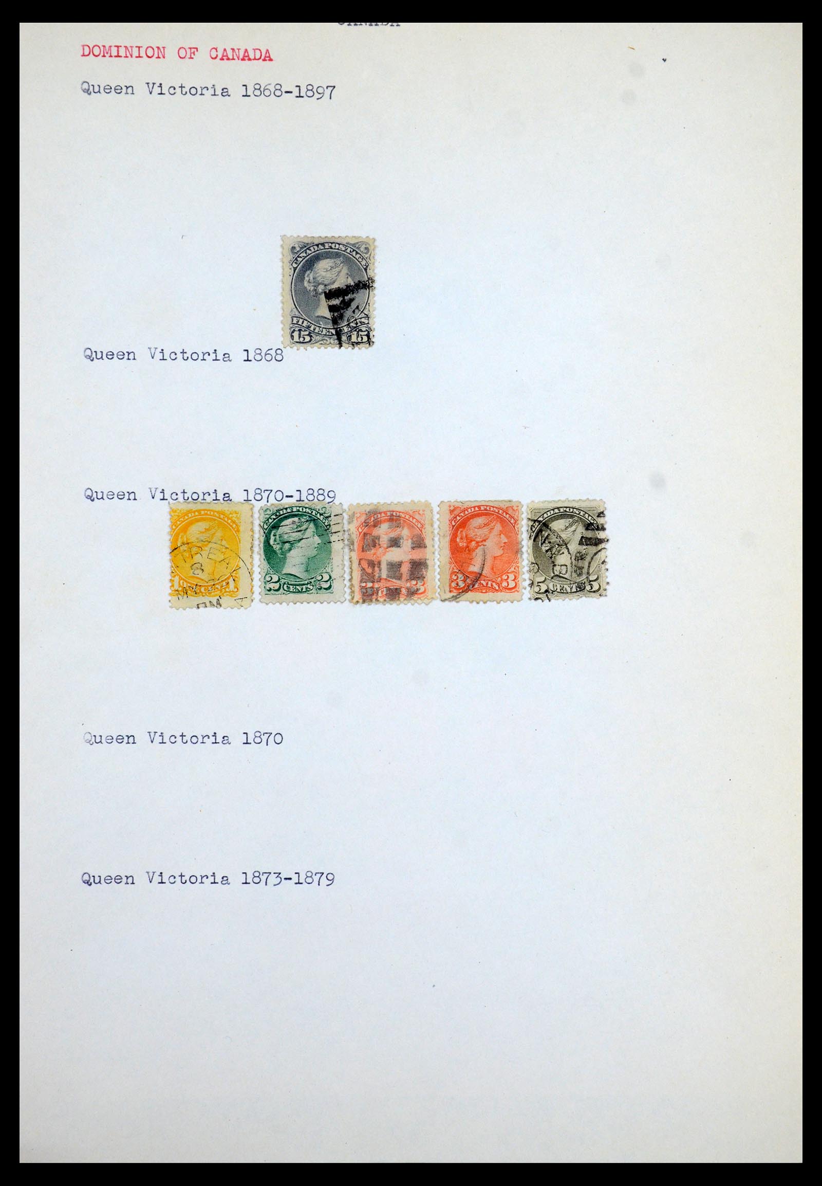 35375 163 - Postzegelverzameling 35375 Canada koninginnekopjes 1868-1893.