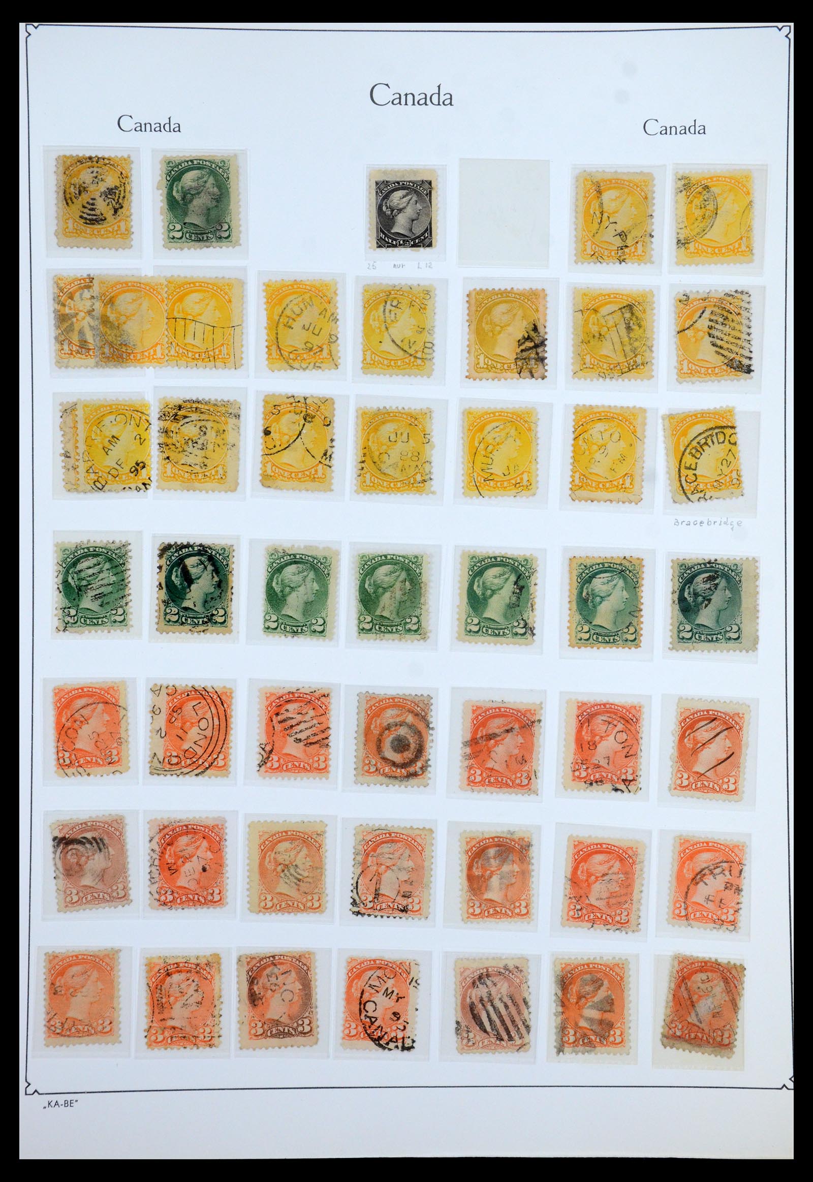 35375 166 - Postzegelverzameling 35375 Canada koninginnekopjes 1868-1893.