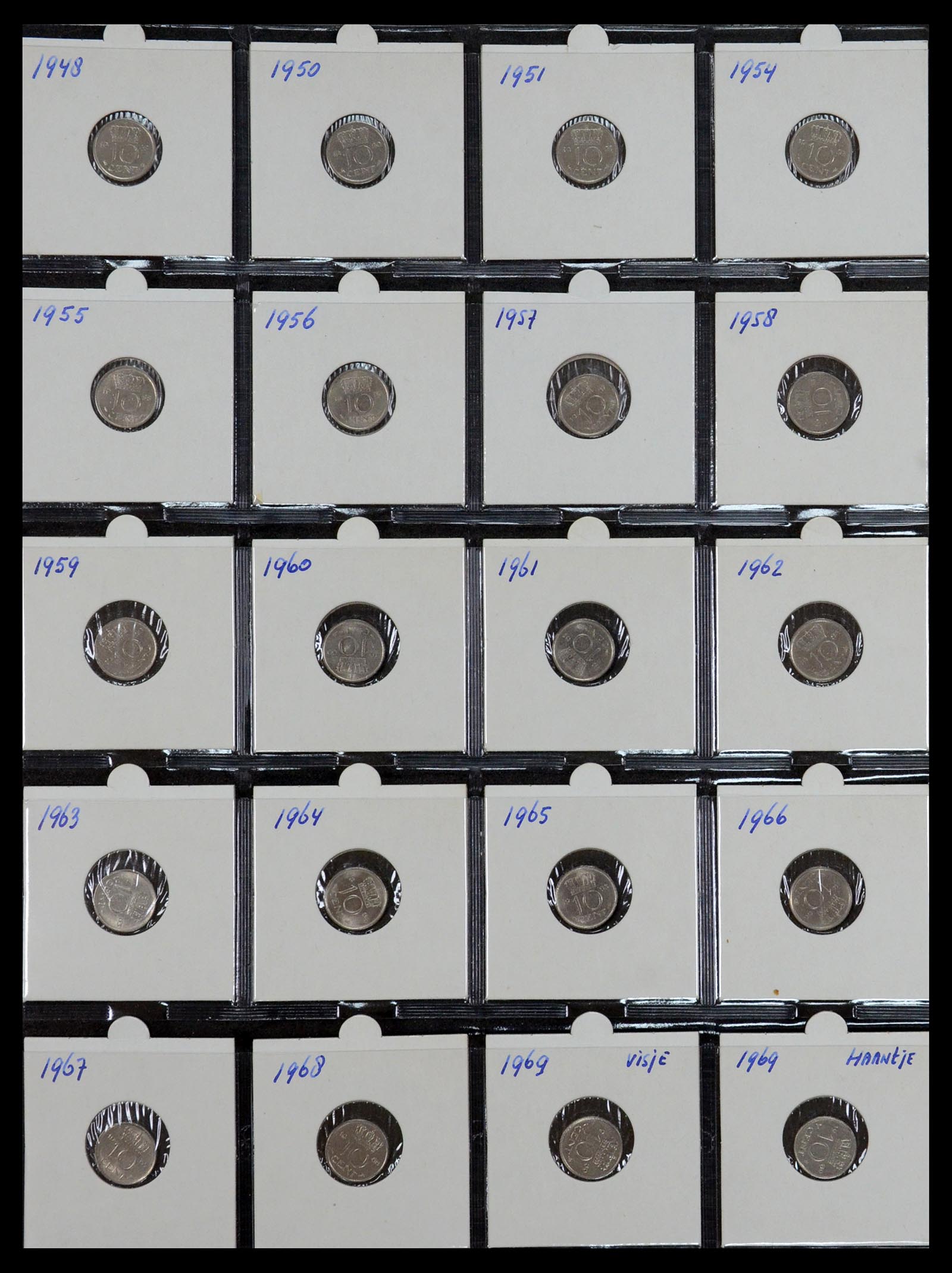 35379 011 - Postzegelverzameling 35379 Nederland munten 1948-2001.