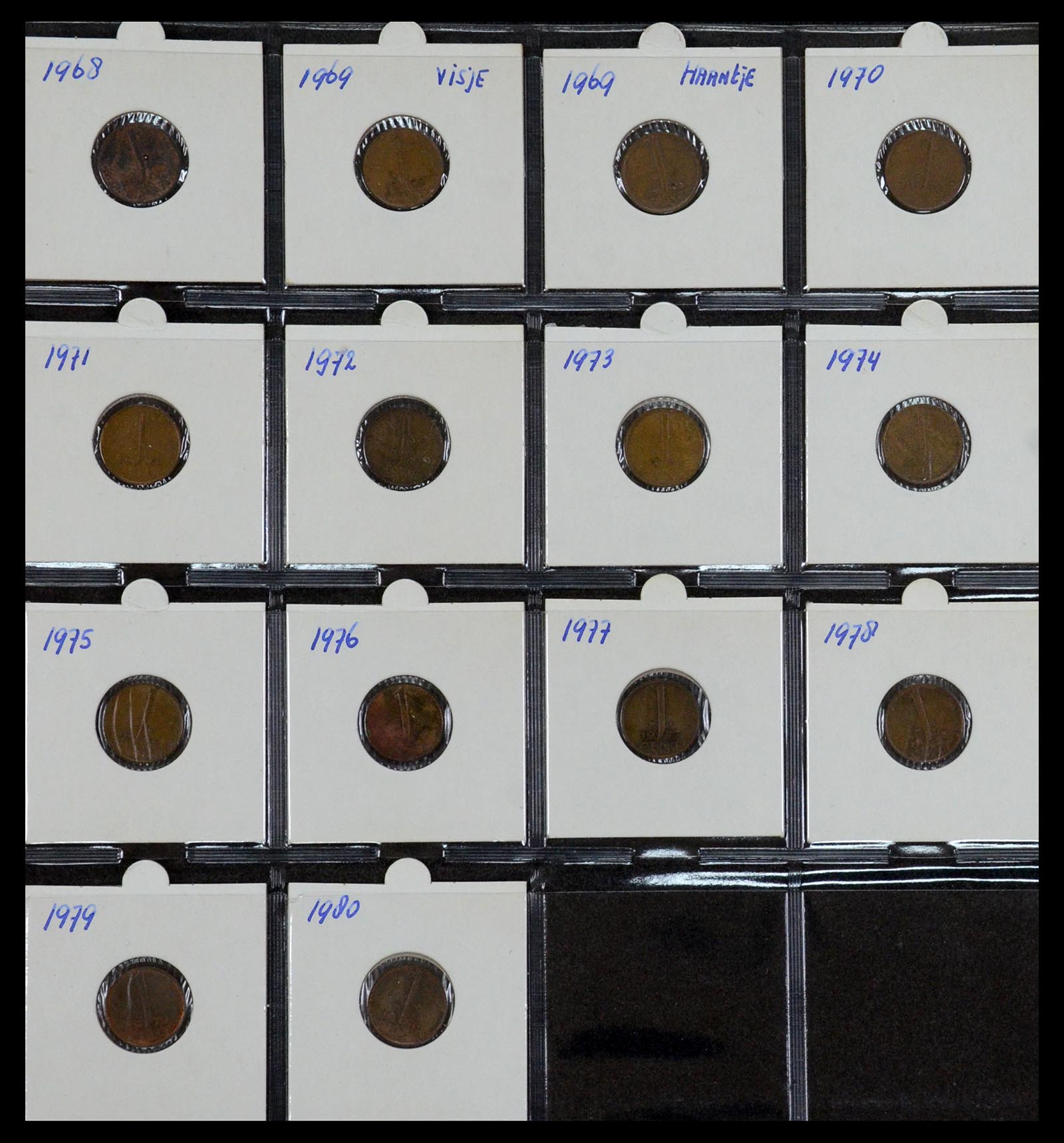 35381 003 - Stamp Collection 35381 Netherlands coins 1948-2001.