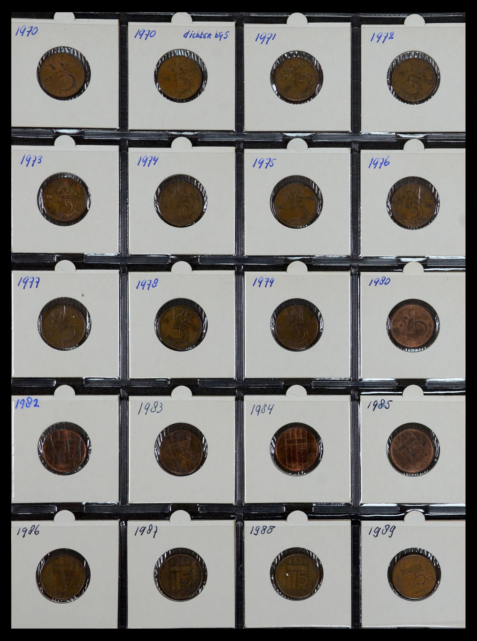 35381 007 - Postzegelverzameling 35381 Nederland munten 1948-2001.