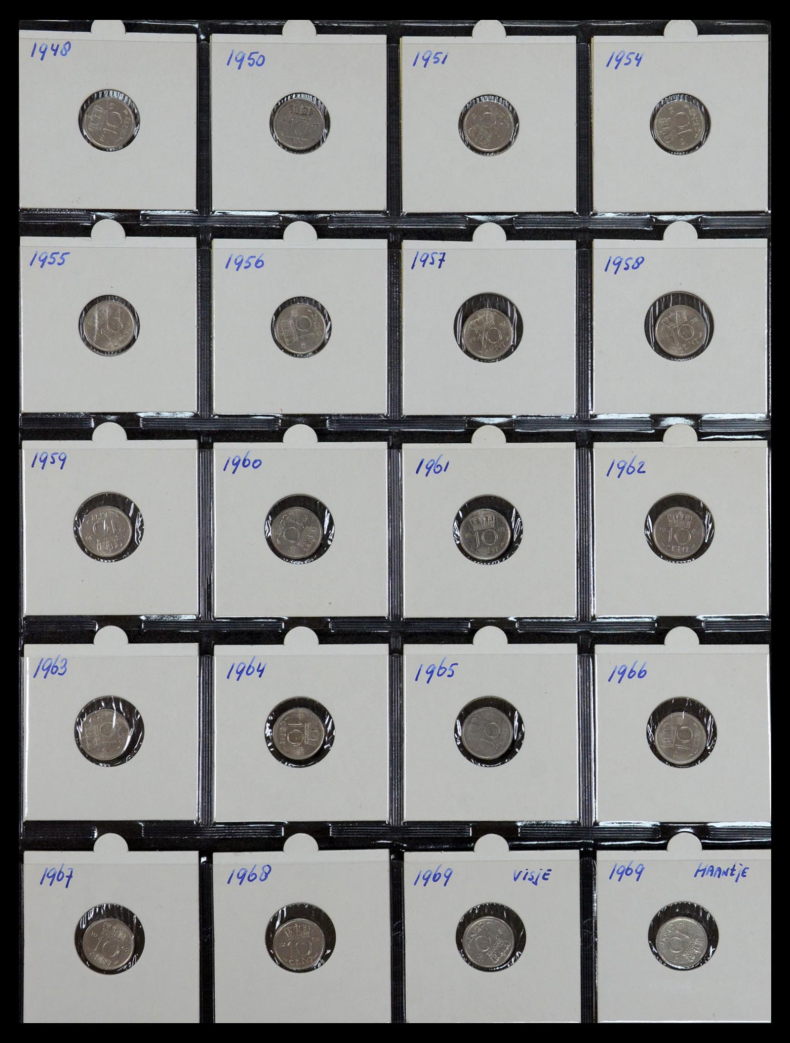 35381 011 - Postzegelverzameling 35381 Nederland munten 1948-2001.