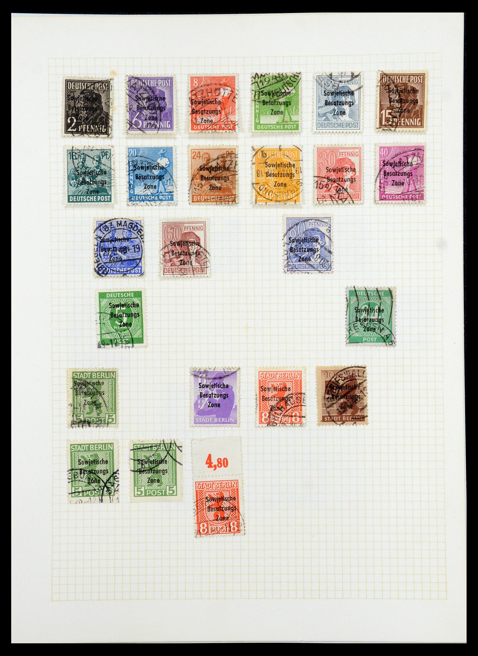 35387 020 - Postzegelverzameling 35387 Sovjet Zone en DDR 1945-1980.