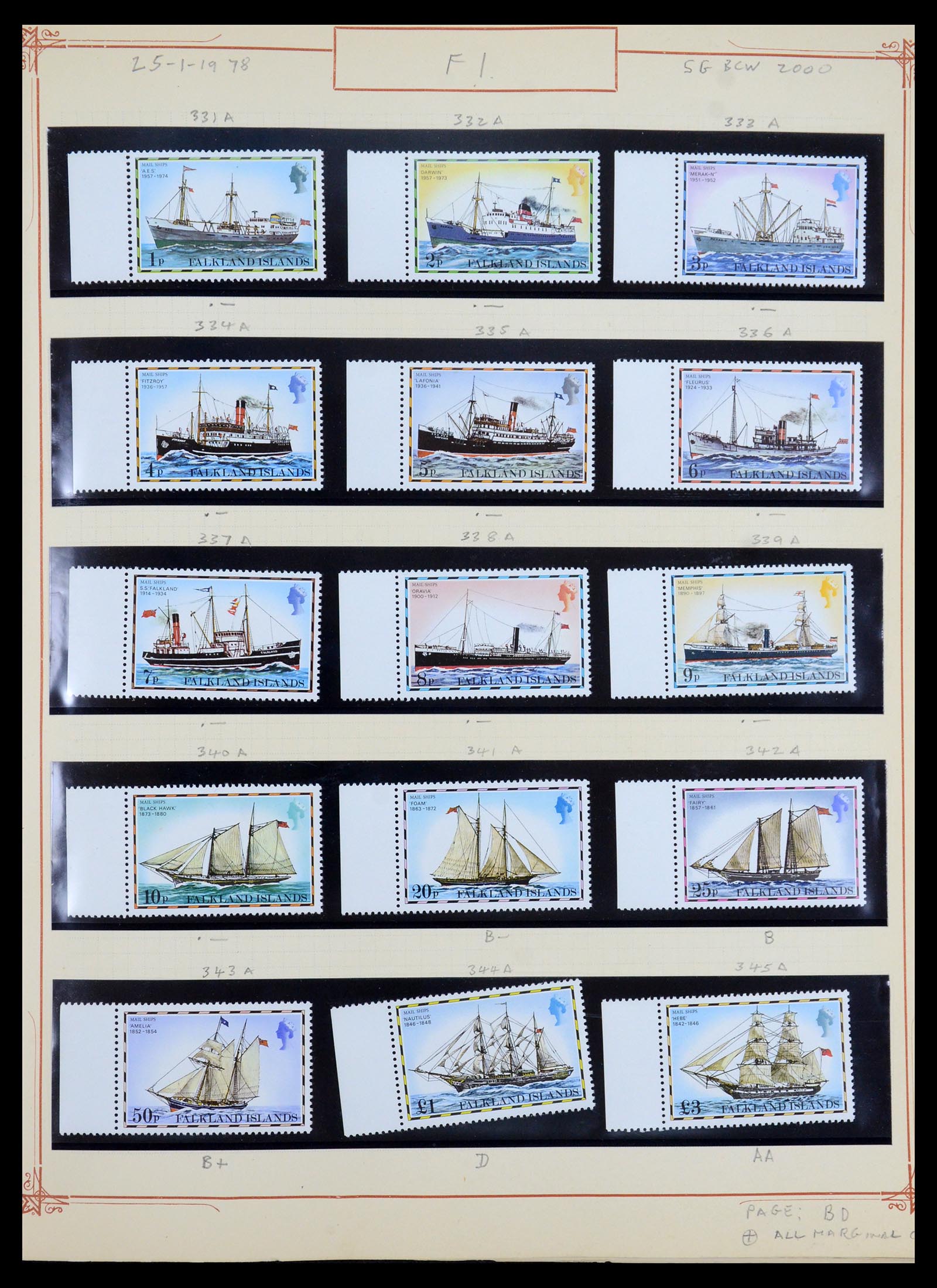 35396 008 - Postzegelverzameling 35396 Falkland eilanden 1972-1992.