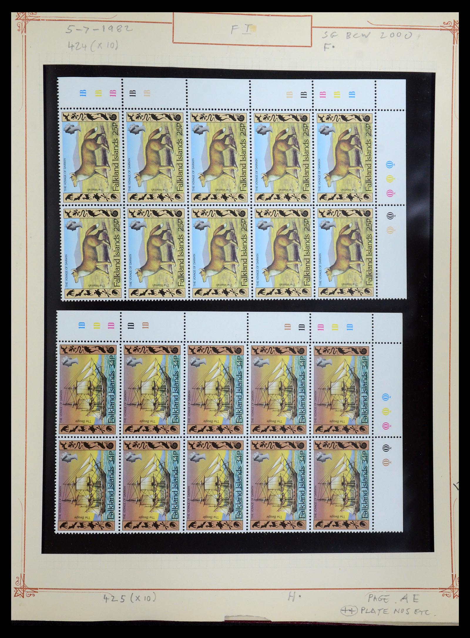 35396 034 - Postzegelverzameling 35396 Falkland eilanden 1972-1992.