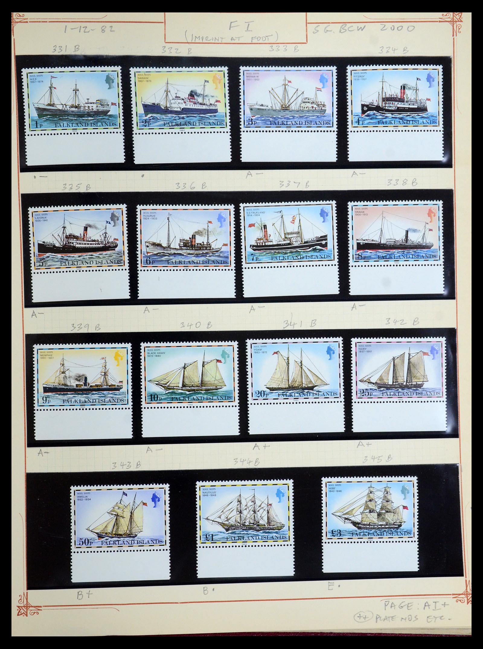 35396 039 - Postzegelverzameling 35396 Falkland eilanden 1972-1992.
