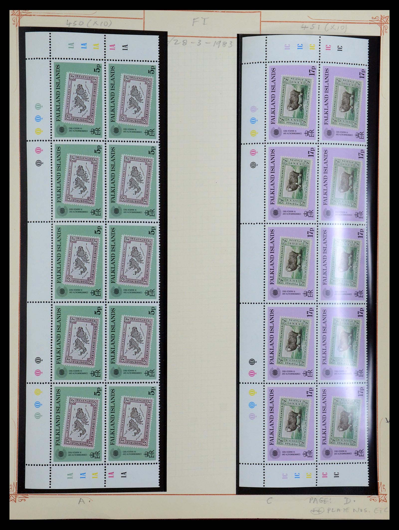 35396 044 - Postzegelverzameling 35396 Falkland eilanden 1972-1992.