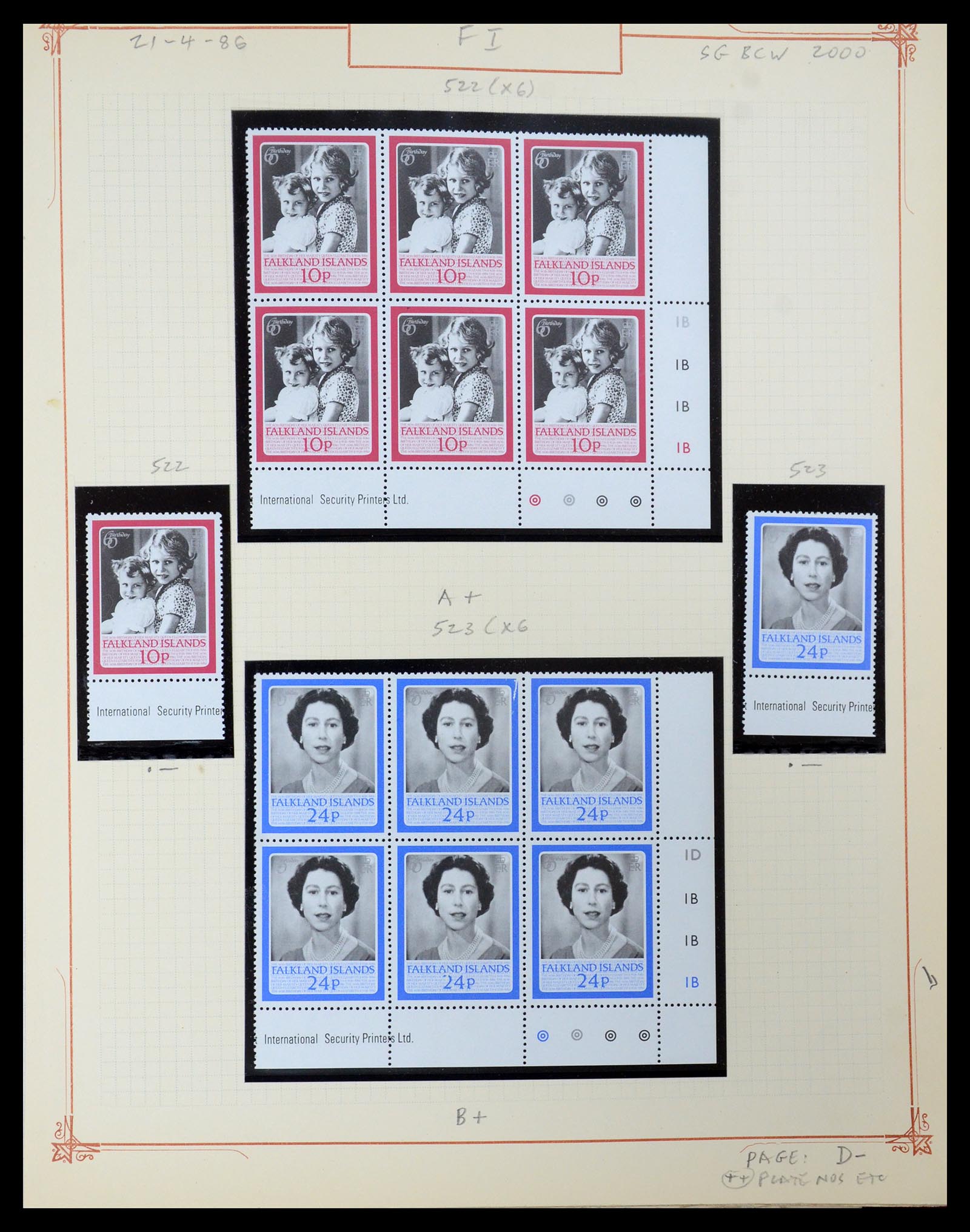 35396 076 - Postzegelverzameling 35396 Falkland eilanden 1972-1992.