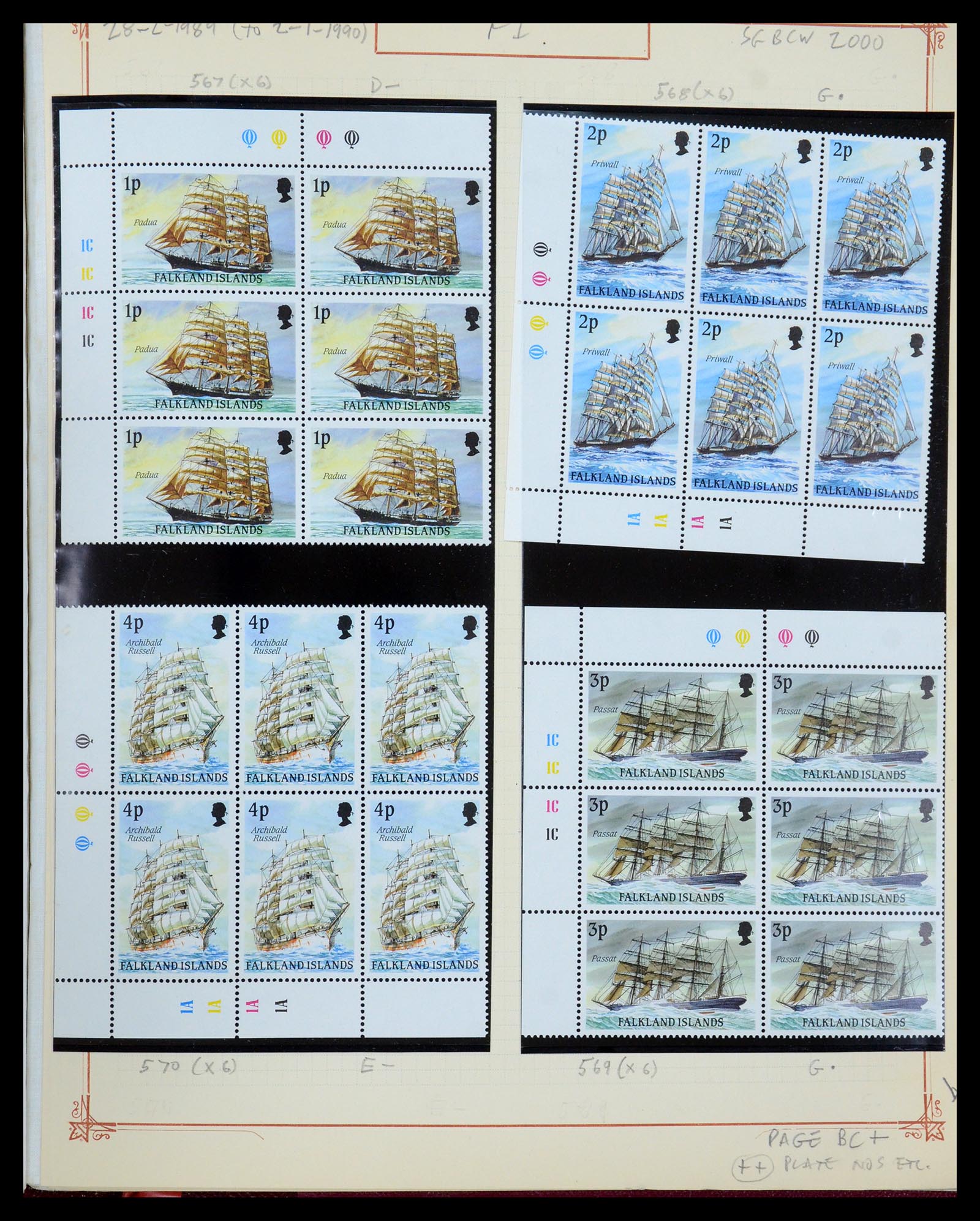 35396 100 - Postzegelverzameling 35396 Falkland eilanden 1972-1992.