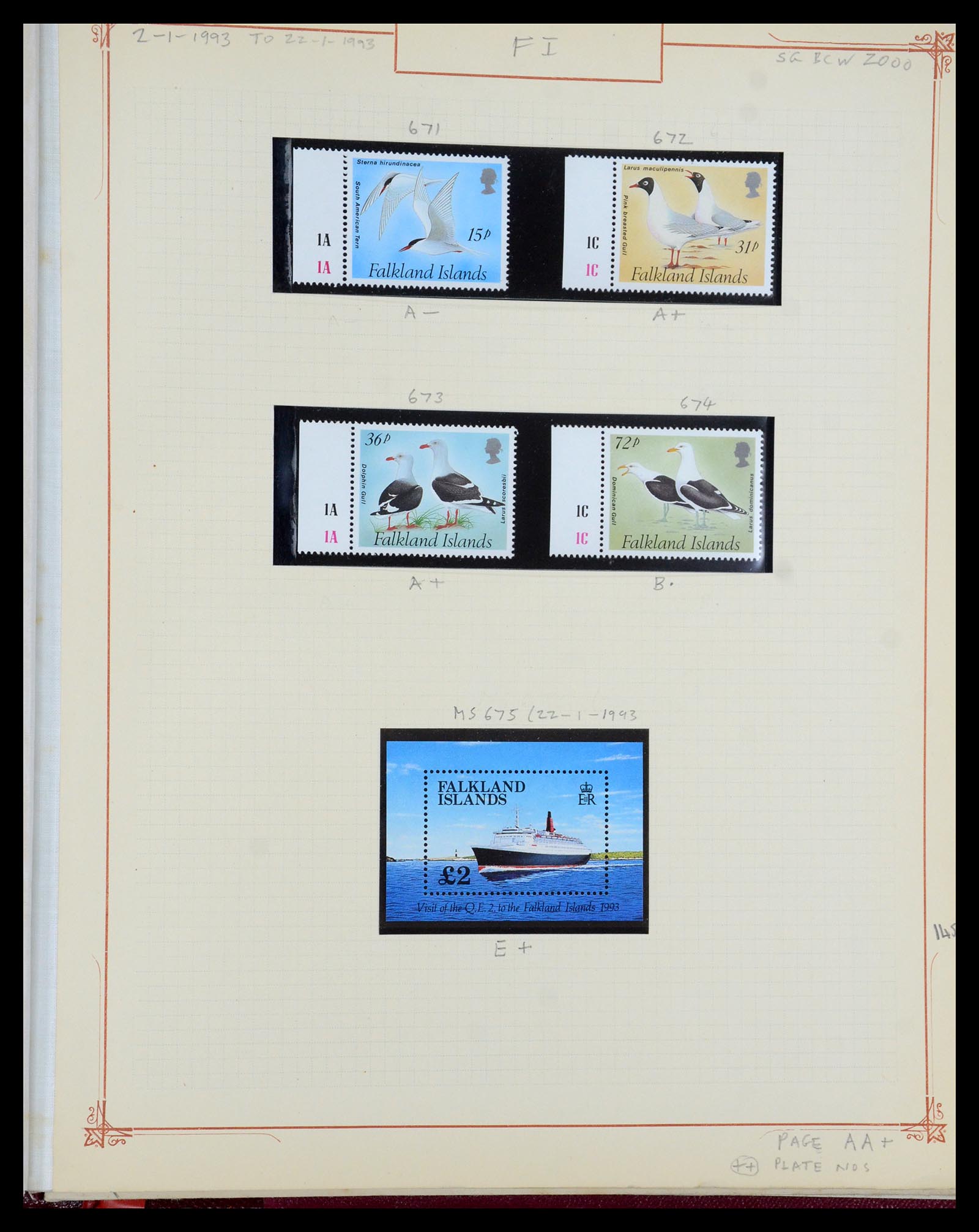 35396 130 - Postzegelverzameling 35396 Falkland eilanden 1972-1992.