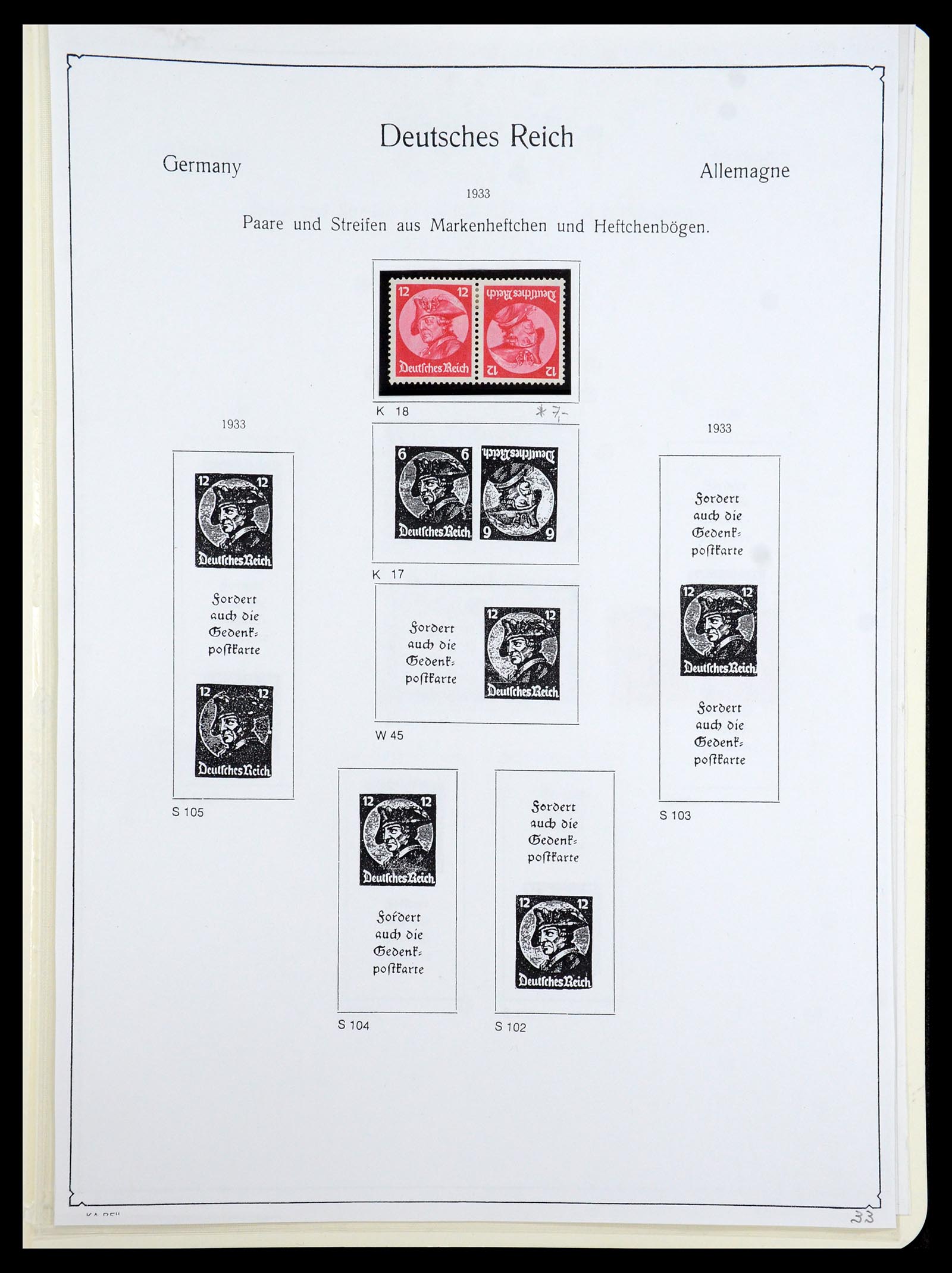 35408 002 - Stamp Collection 35408 German Reich combinations 1933-1945.