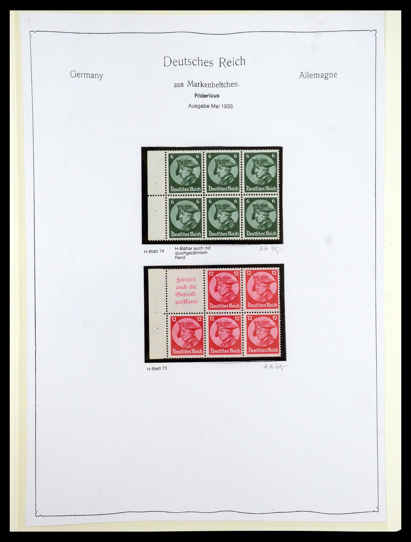 35408 005 - Postzegelverzameling 35408 Duitse Rijk combinaties 1933-1945.