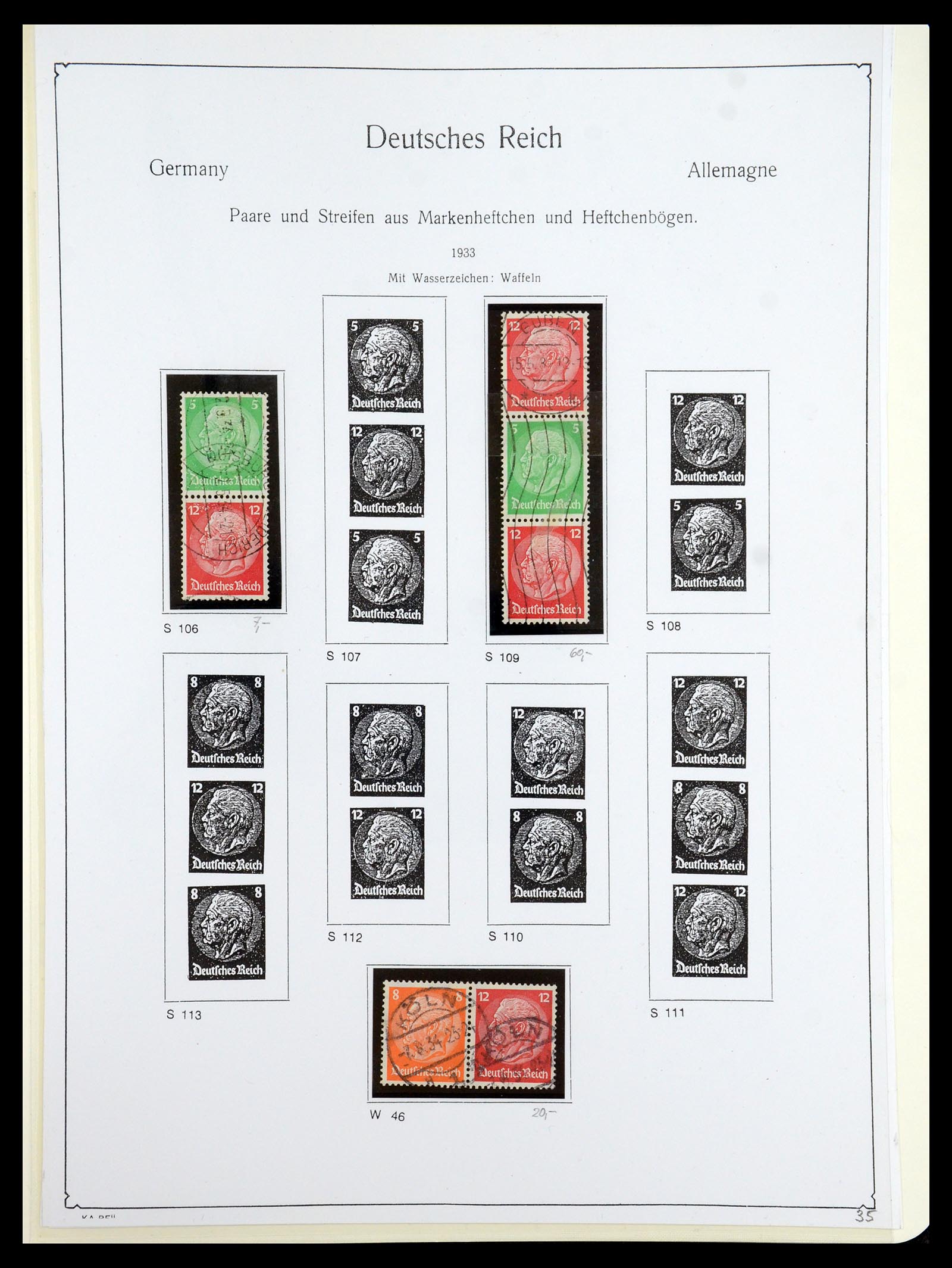 35408 006 - Stamp Collection 35408 German Reich combinations 1933-1945.