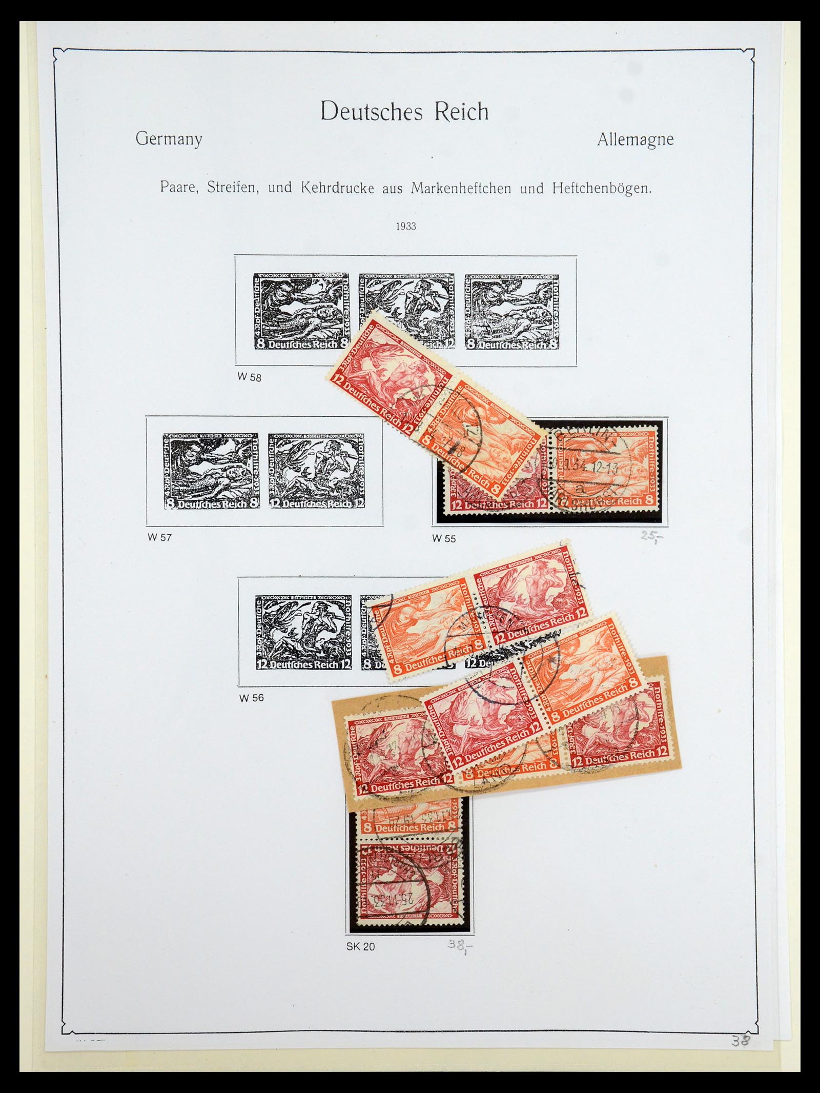 35408 011 - Stamp Collection 35408 German Reich combinations 1933-1945.