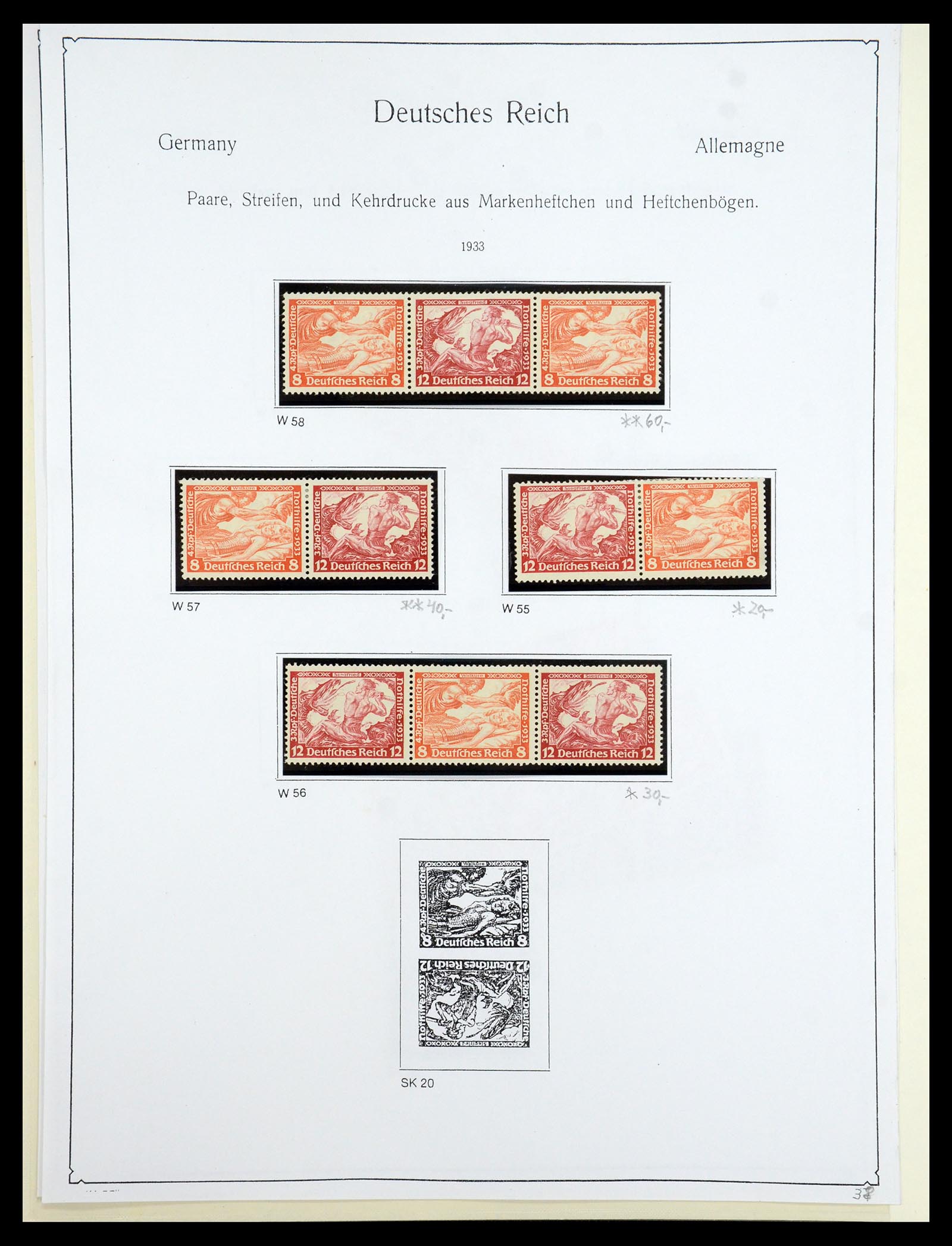 35408 012 - Stamp Collection 35408 German Reich combinations 1933-1945.
