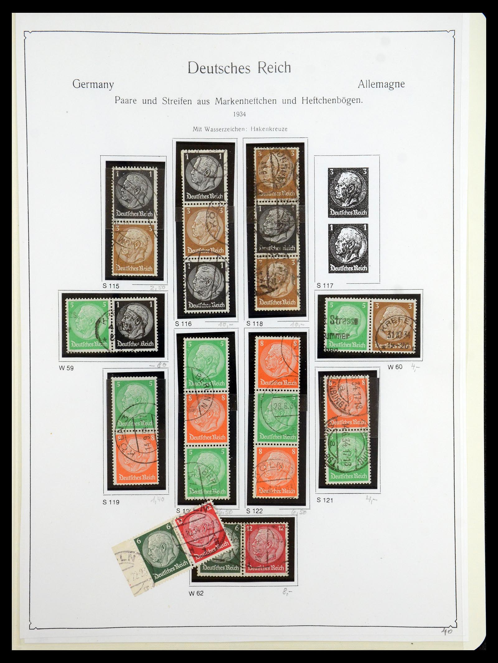 35408 015 - Stamp Collection 35408 German Reich combinations 1933-1945.