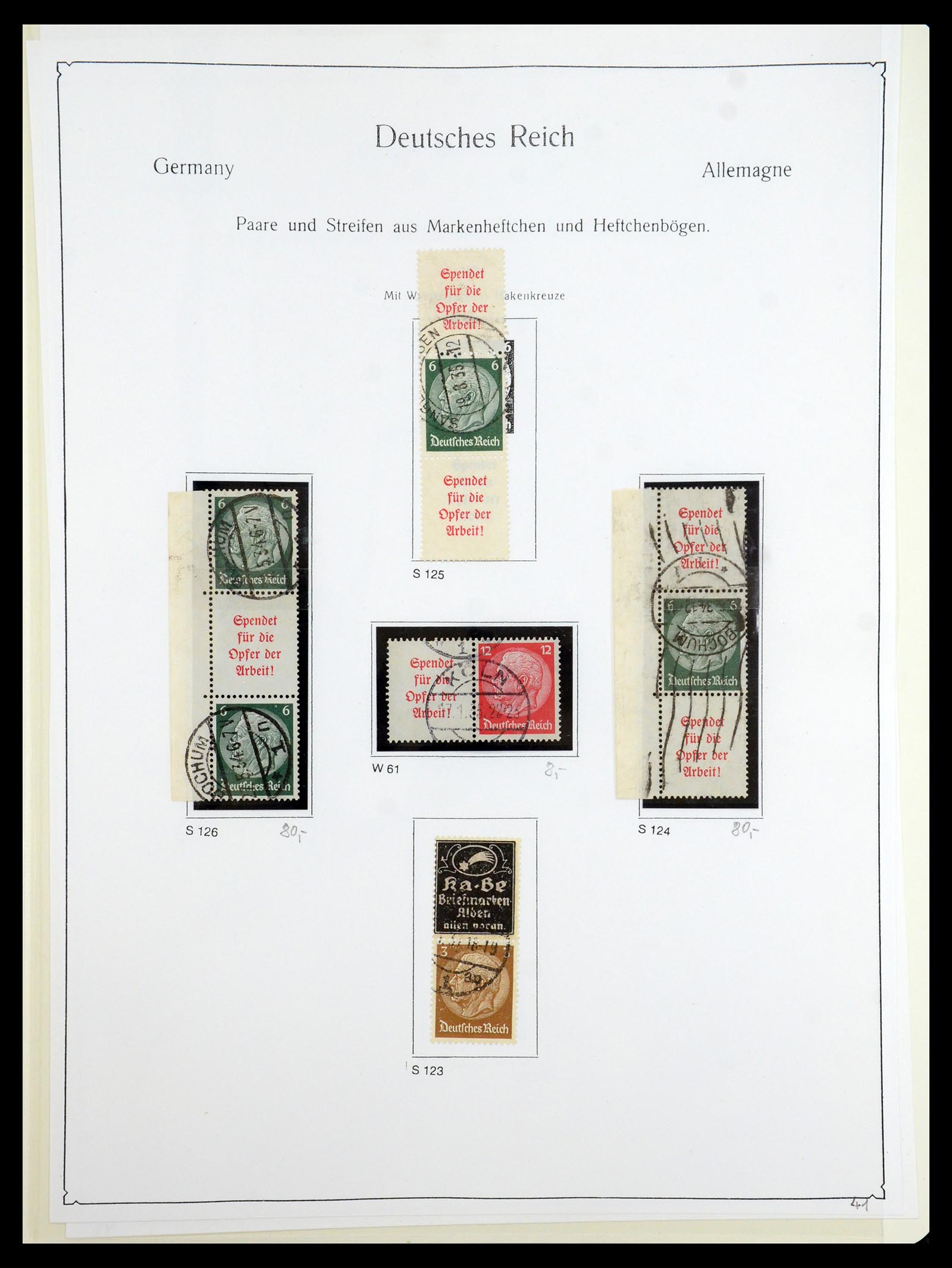 35408 017 - Postzegelverzameling 35408 Duitse Rijk combinaties 1933-1945.