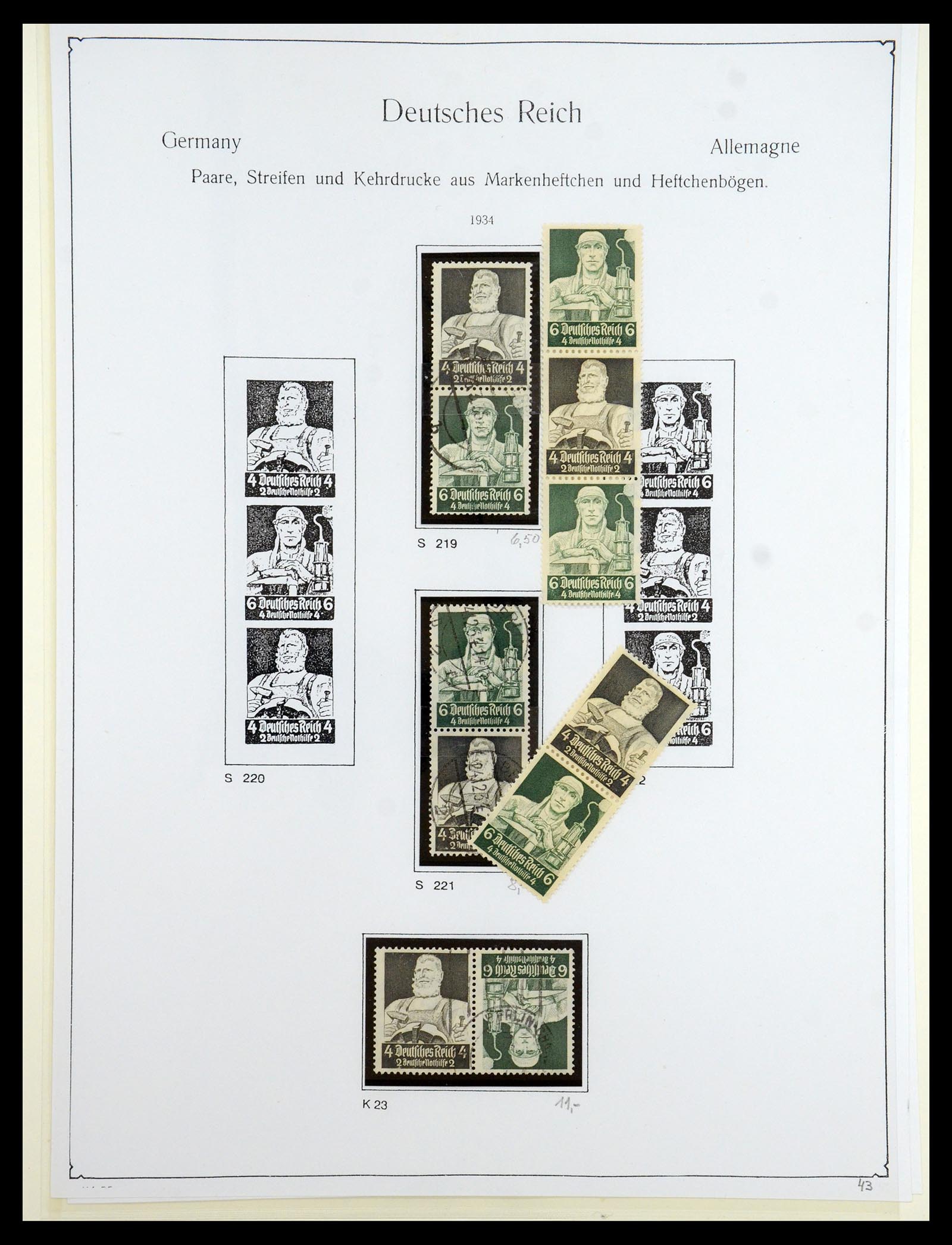 35408 024 - Postzegelverzameling 35408 Duitse Rijk combinaties 1933-1945.