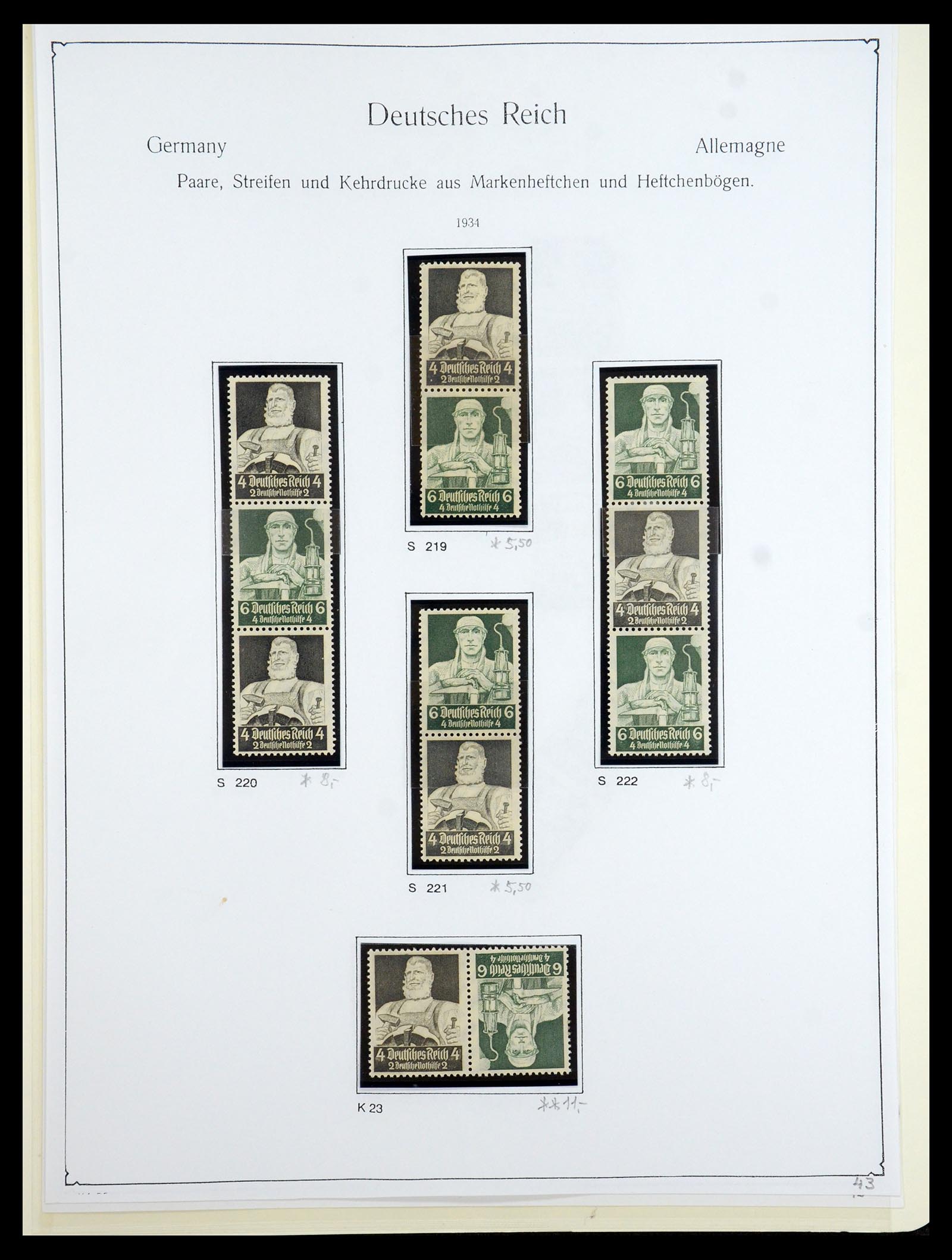 35408 025 - Postzegelverzameling 35408 Duitse Rijk combinaties 1933-1945.