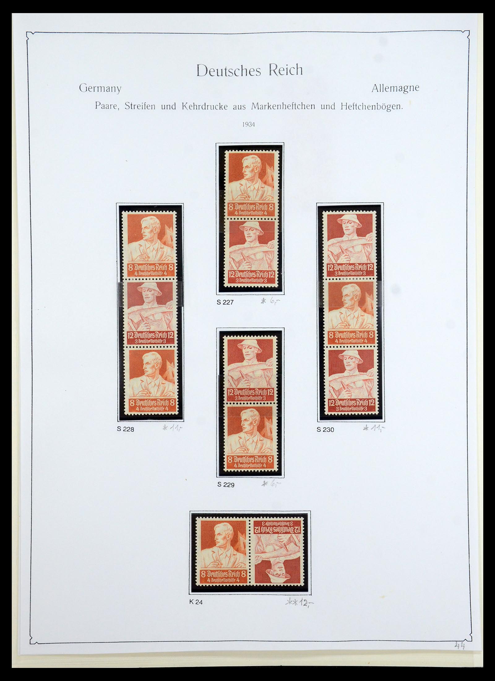 35408 028 - Stamp Collection 35408 German Reich combinations 1933-1945.