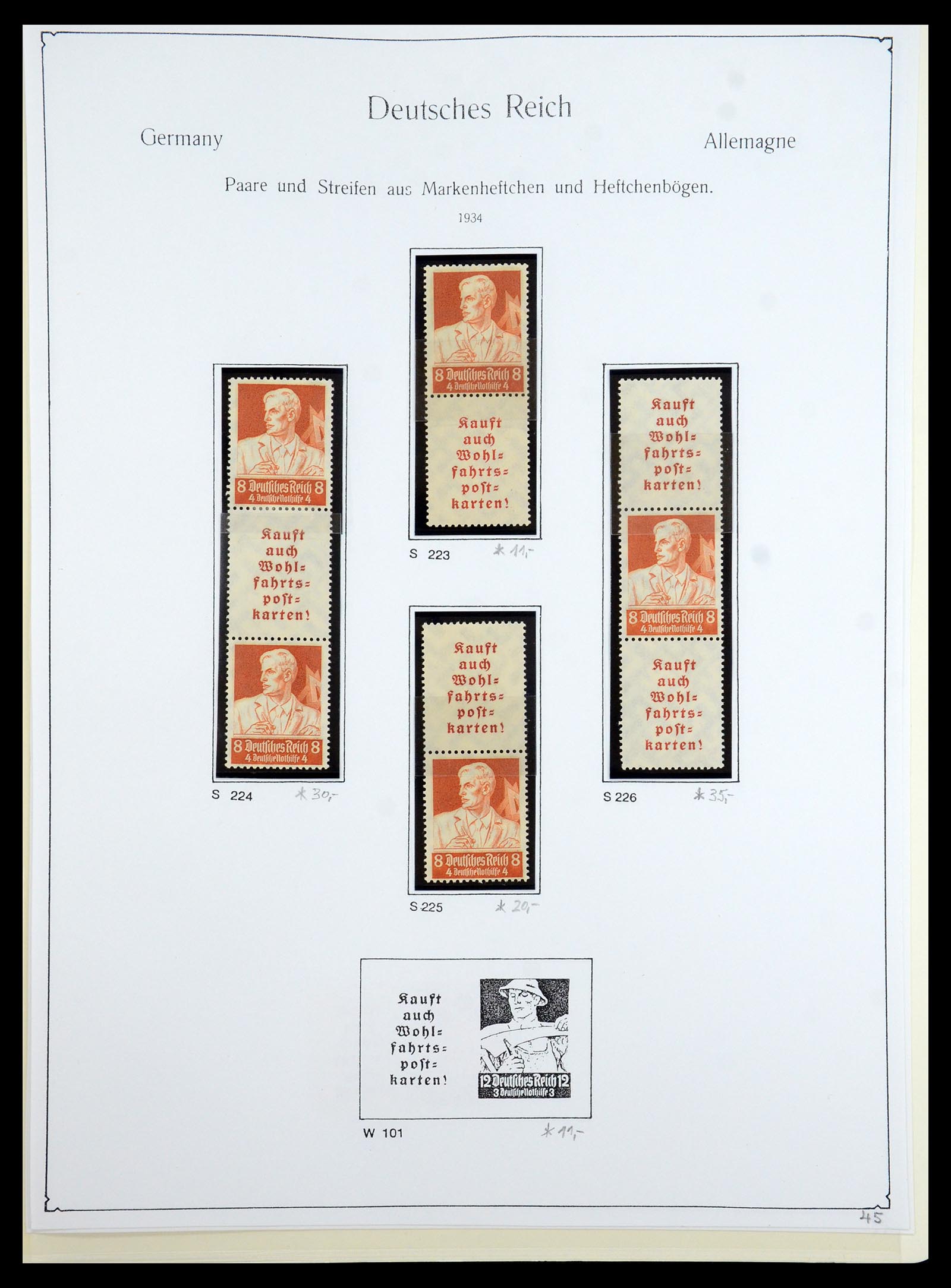 35408 030 - Postzegelverzameling 35408 Duitse Rijk combinaties 1933-1945.