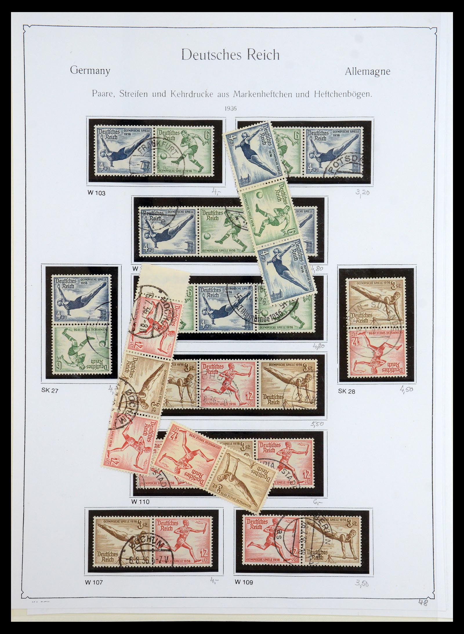 35408 039 - Postzegelverzameling 35408 Duitse Rijk combinaties 1933-1945.