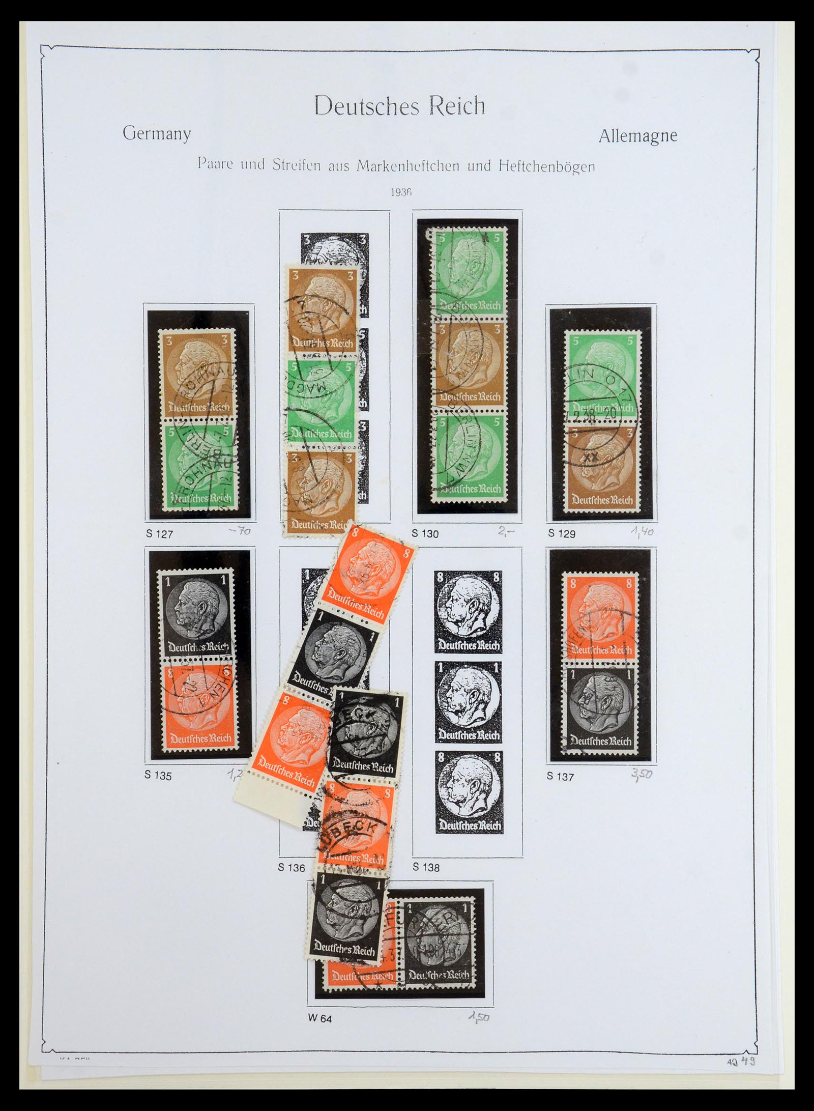 35408 041 - Postzegelverzameling 35408 Duitse Rijk combinaties 1933-1945.